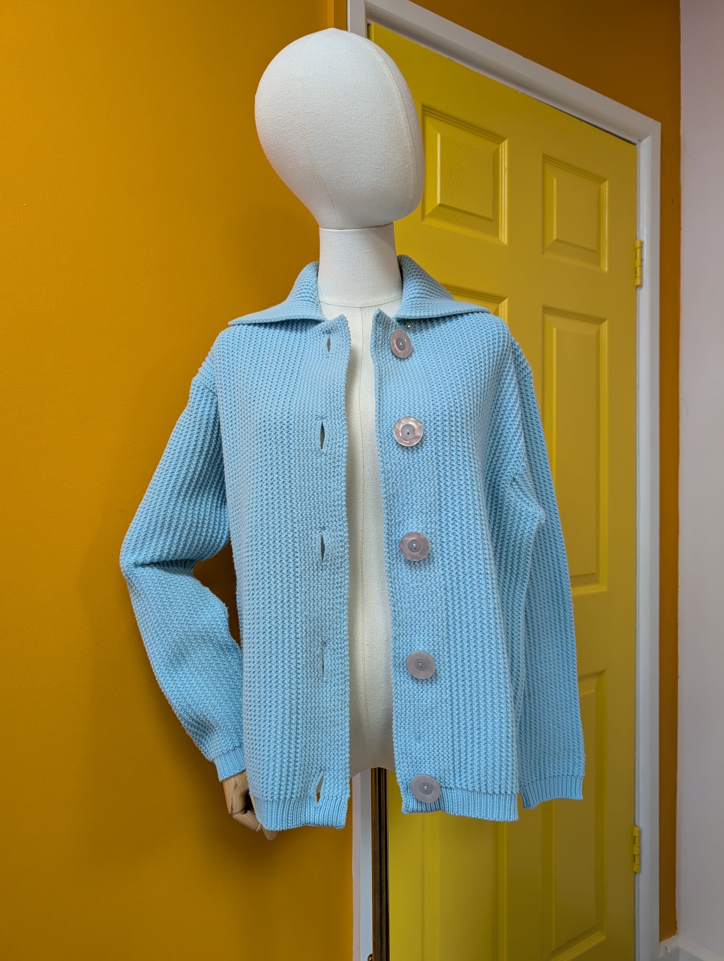 1960s St Michael bri nylon blue cardigan - M