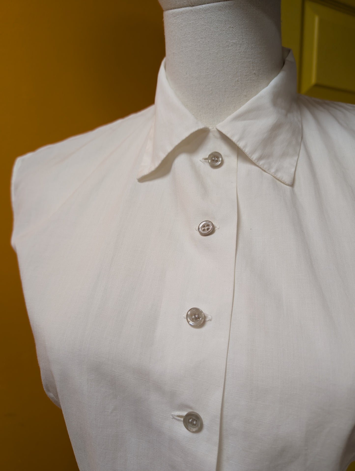 1950s Judy Graduate white cotton shirt - S/10