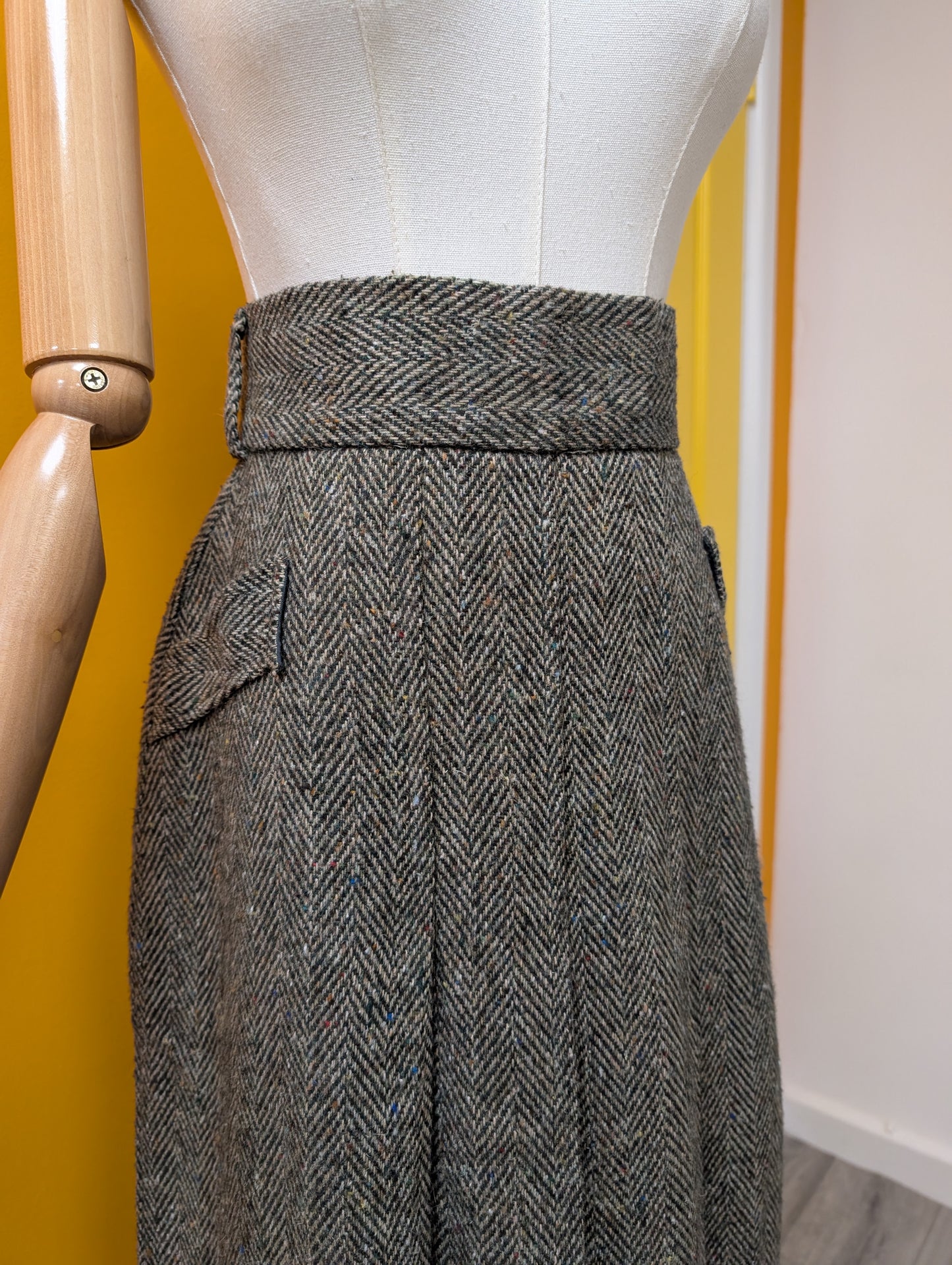 1970s wool blend skirt - 27" waist