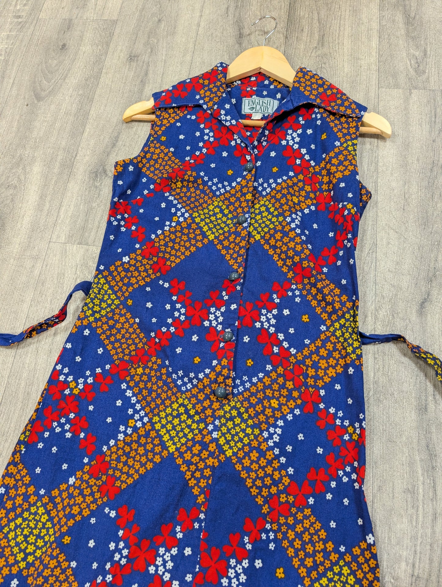 1970s English Lady cotton dress - S/8