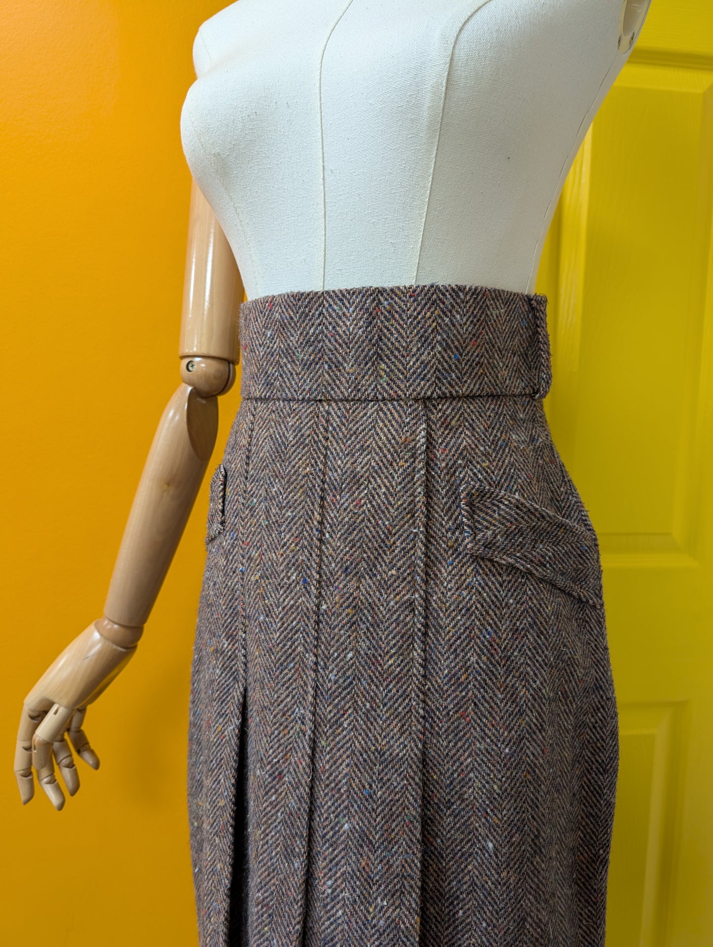 1970s wool blend skirt - 26" waist