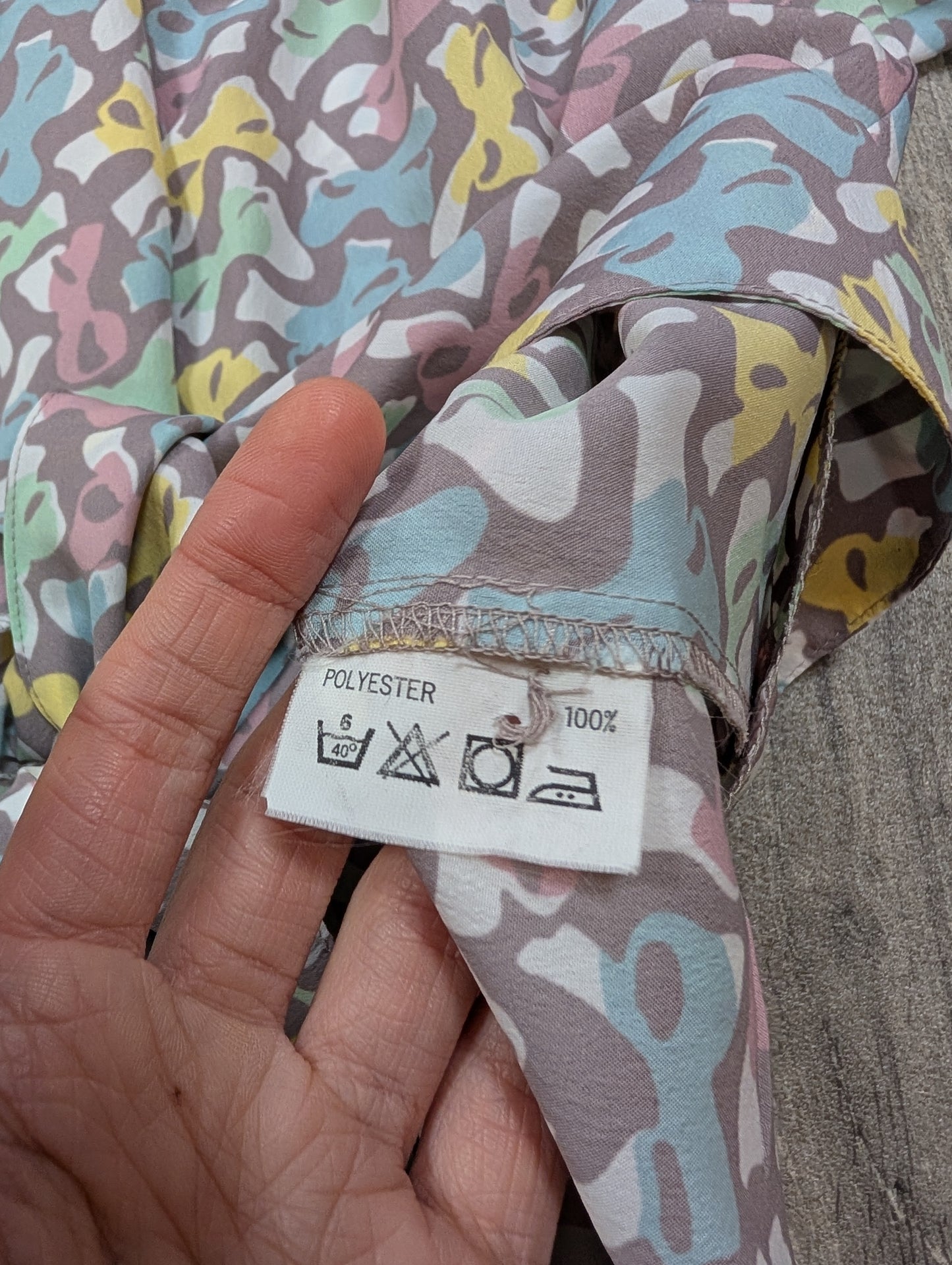 1980s Marquesa bow print jacket/cover up - M