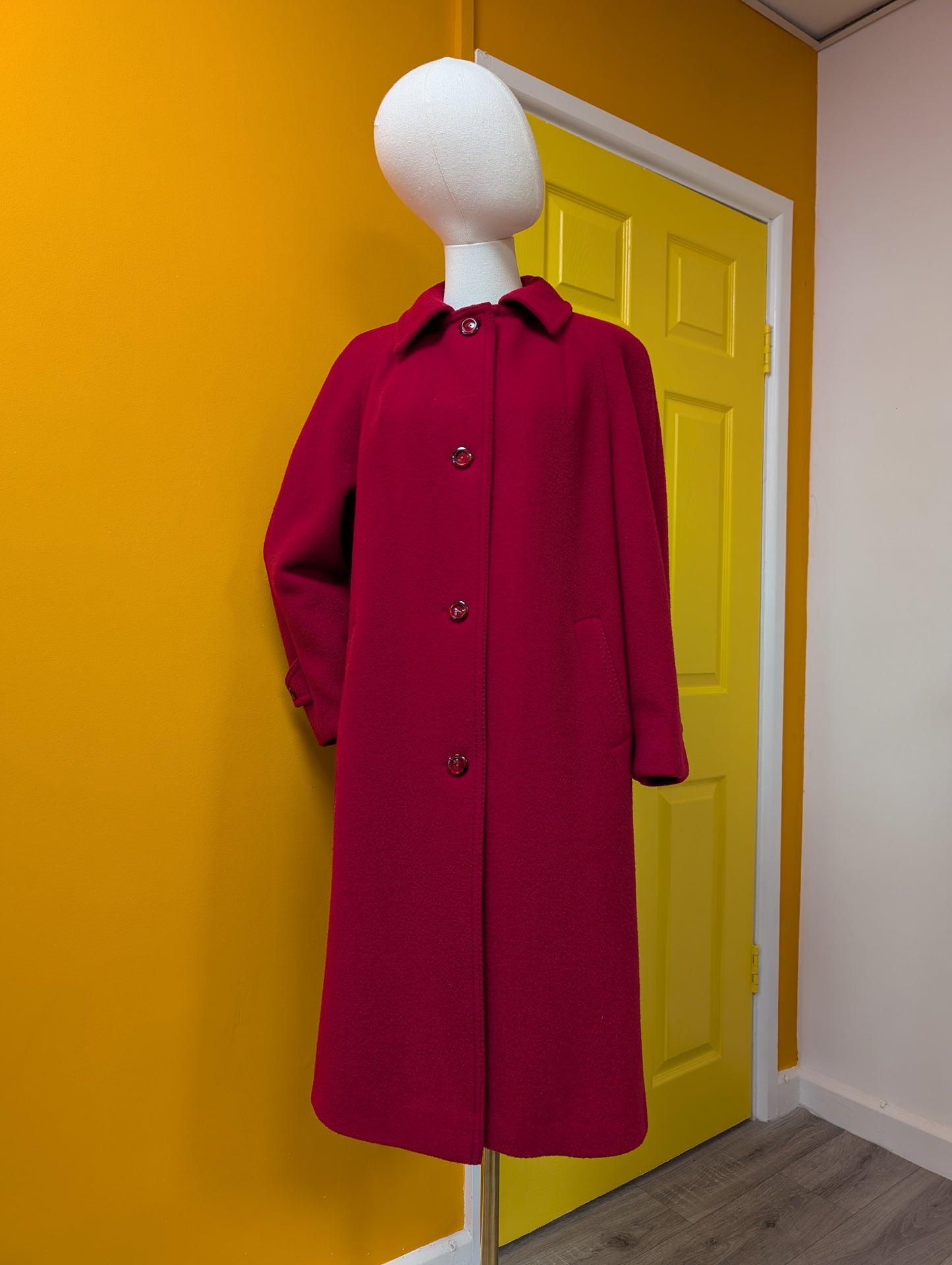 1980s red wool coat  - M