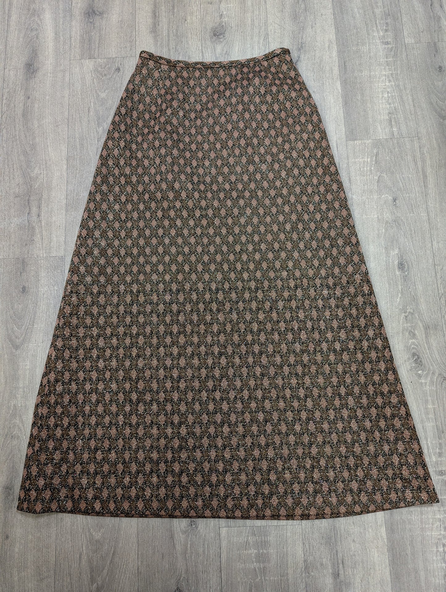 1970s Dereta gold lurex maxi skirt - 29" waist