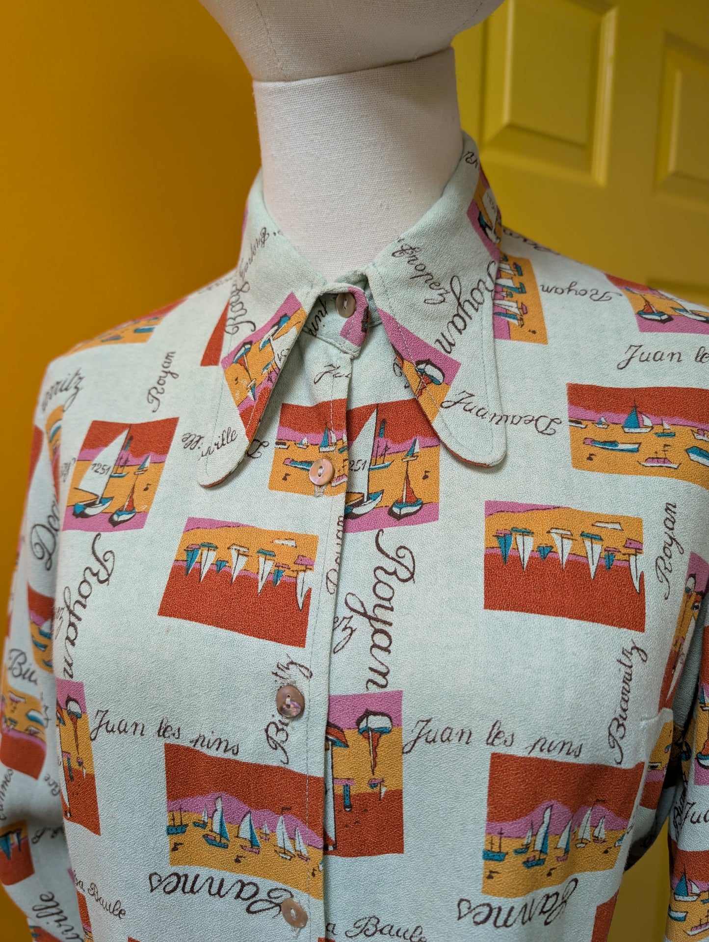 1970s novelty print shirt - S/M