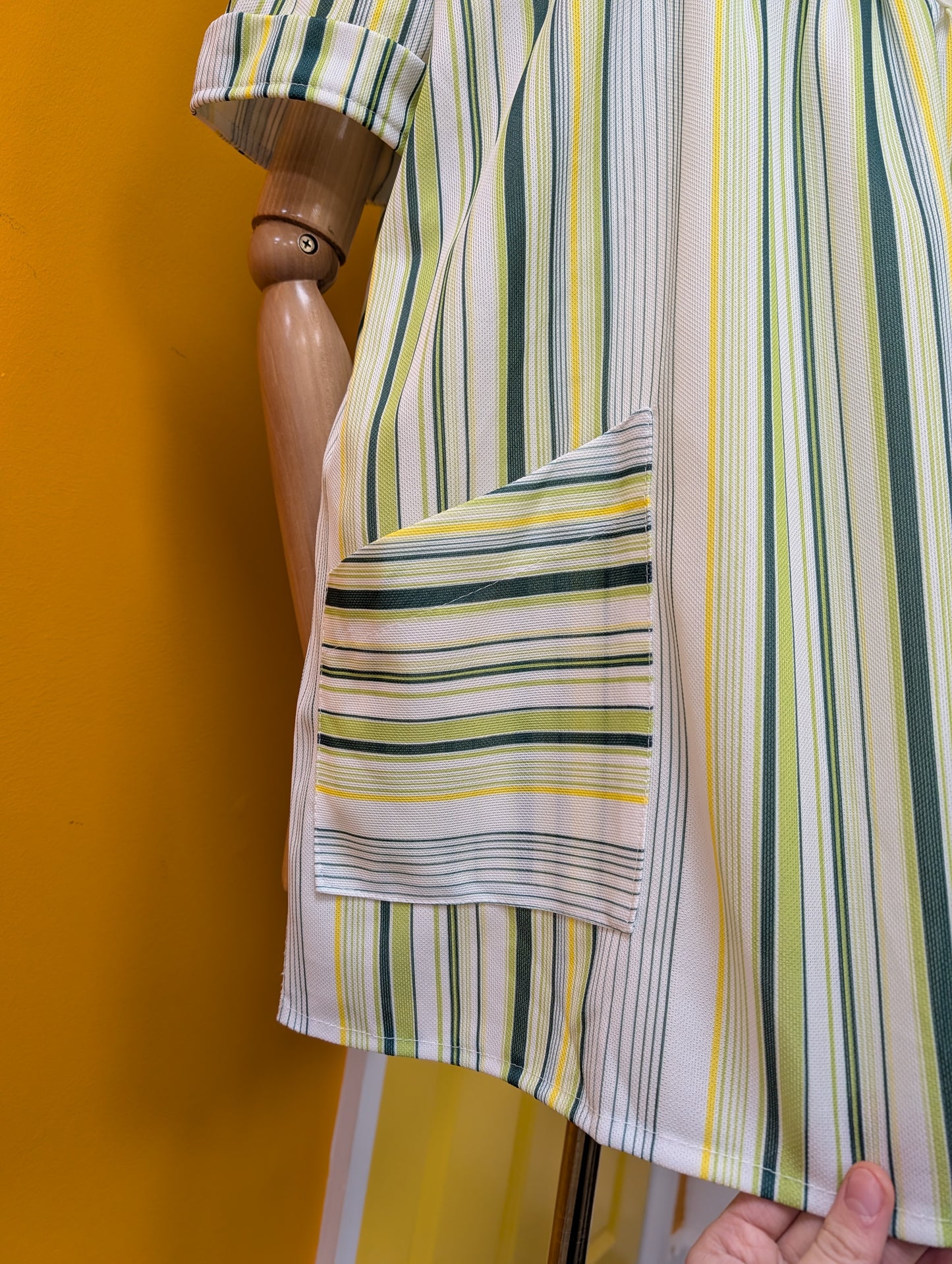 1970s striped smock top - L/XL