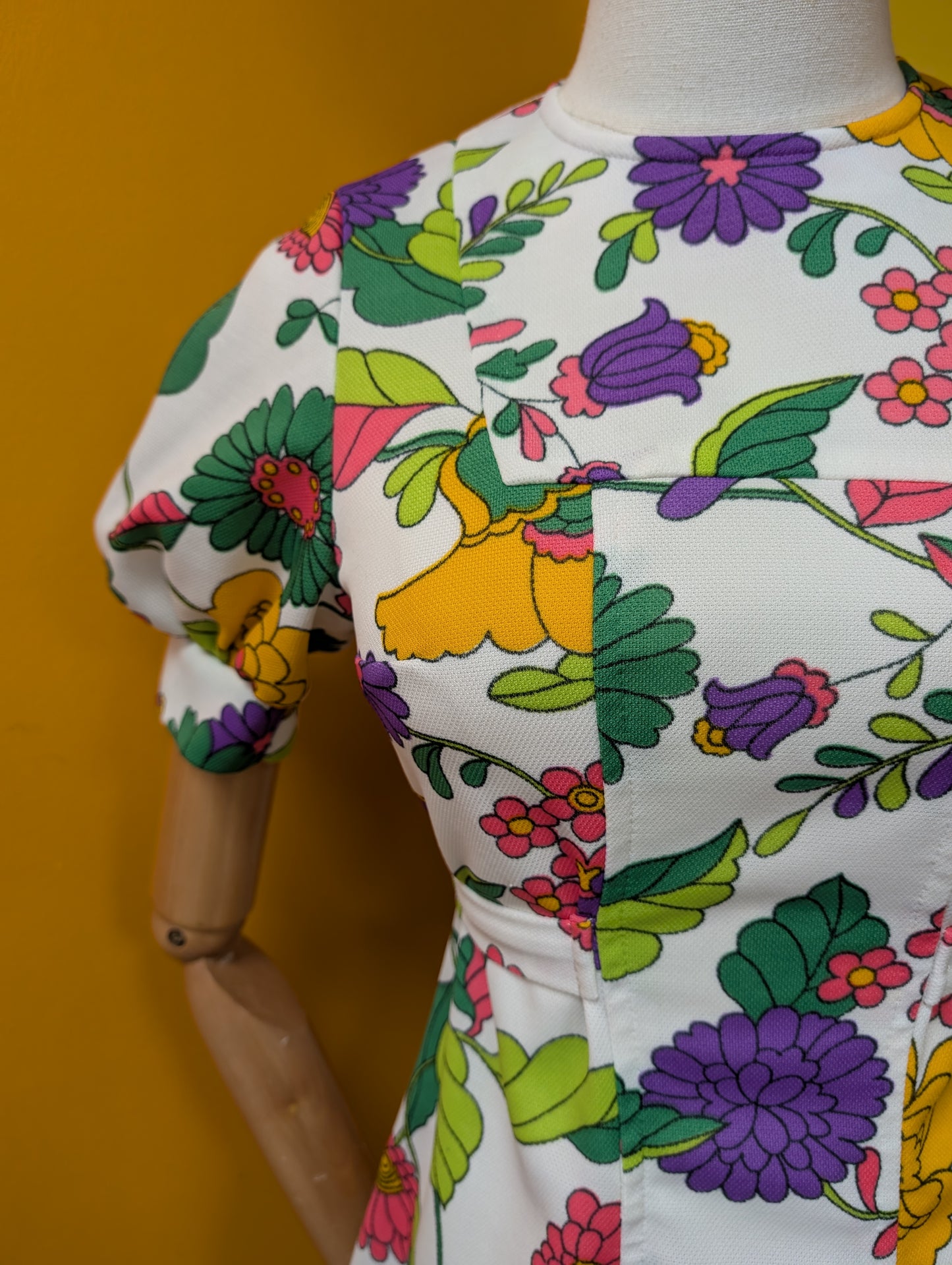 1960s floral mini dress - XS/6