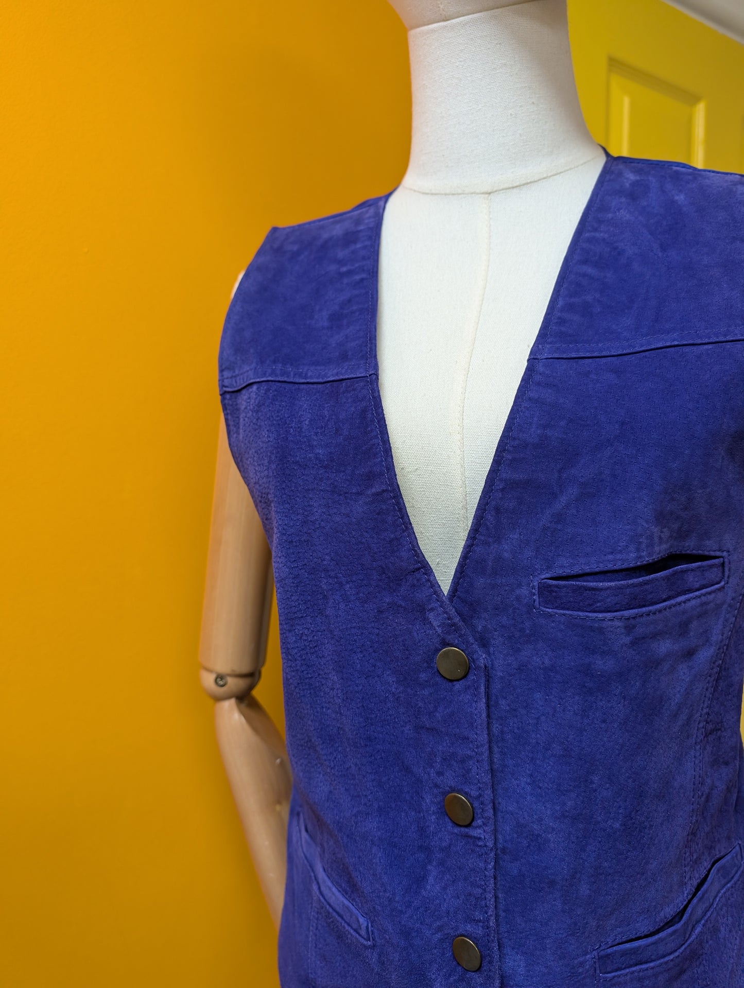 1990s Don't Stop purple suede waistcoat
