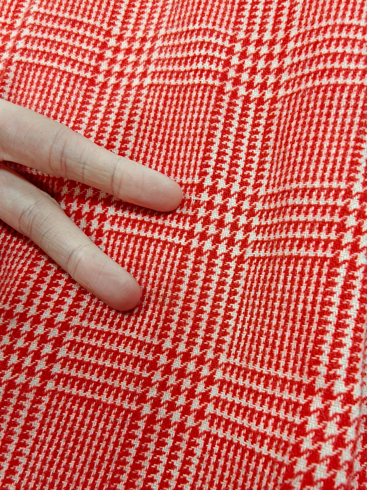 Early 1970s Betty Barclay red check wool blend dress - S/8