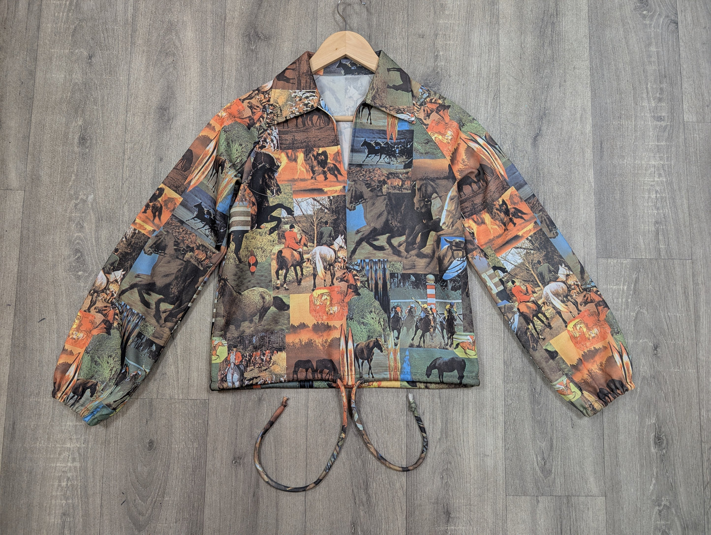 1970s horse print top - S/8/10