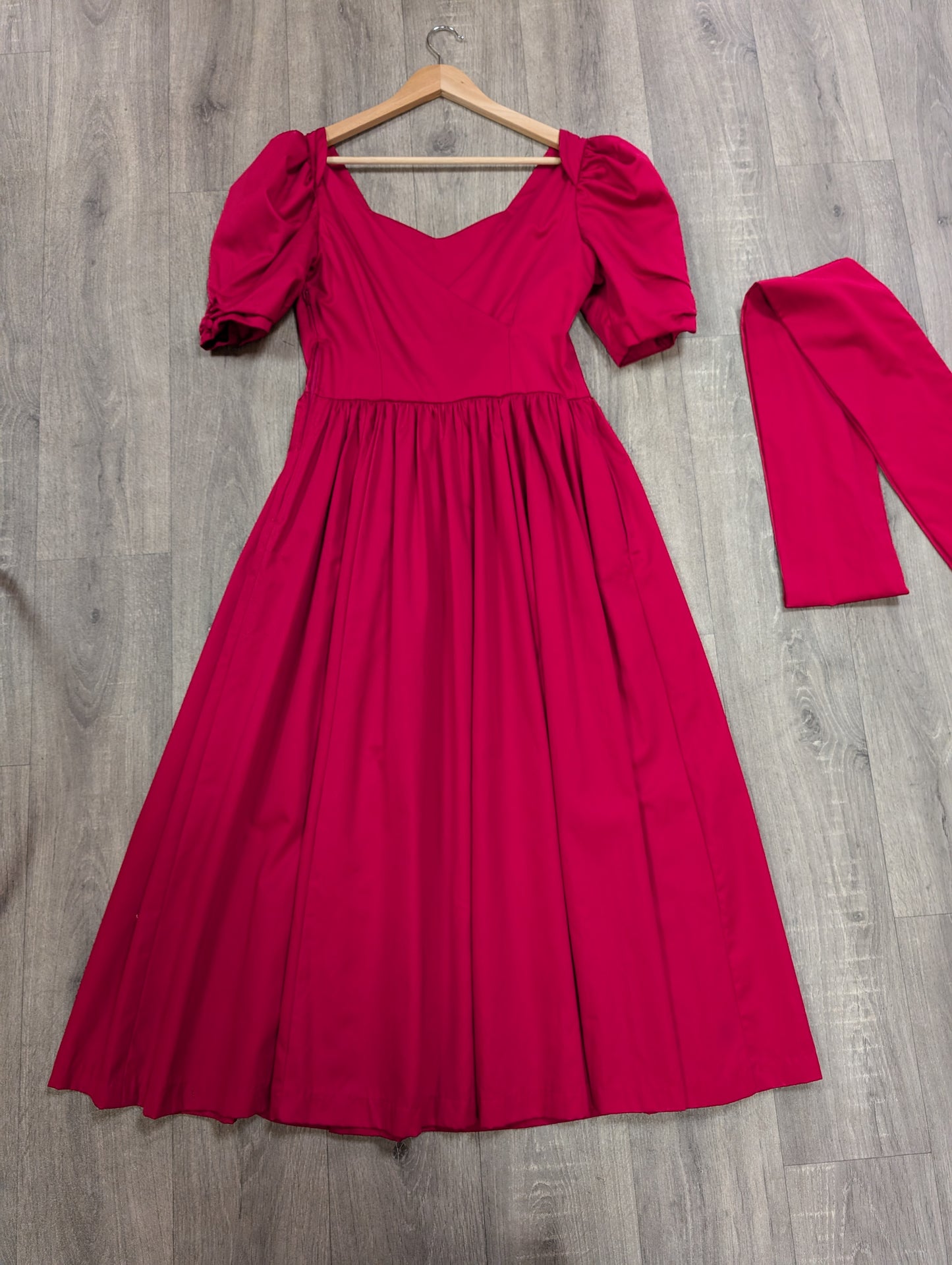 1980s Laura Ashley pink dress with belt - S/10