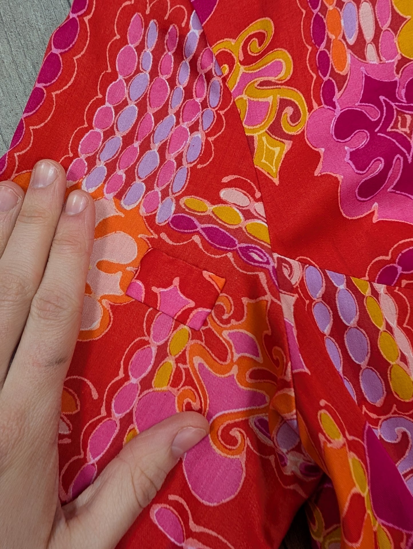 1960s St Michael psychedelic cotton housecoat with belt - S/8/10
