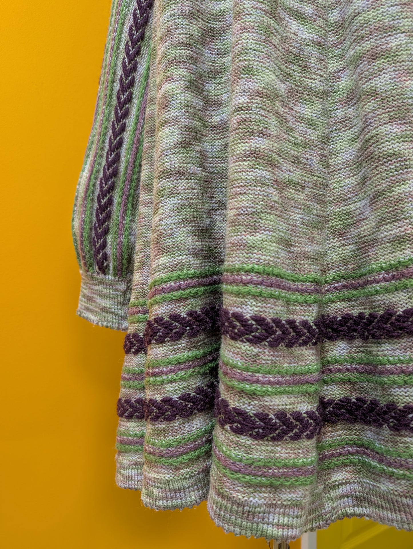 1970s Annie Cossins hand loomed wool blend cardigan