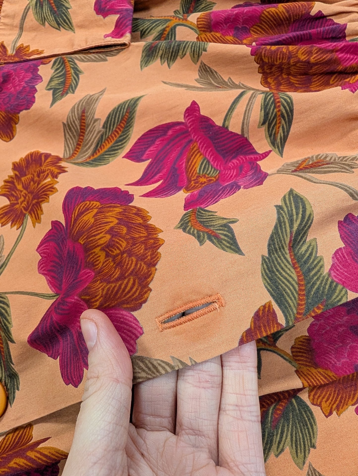 1980s Daniel D floral cotton skirt - 26" waist