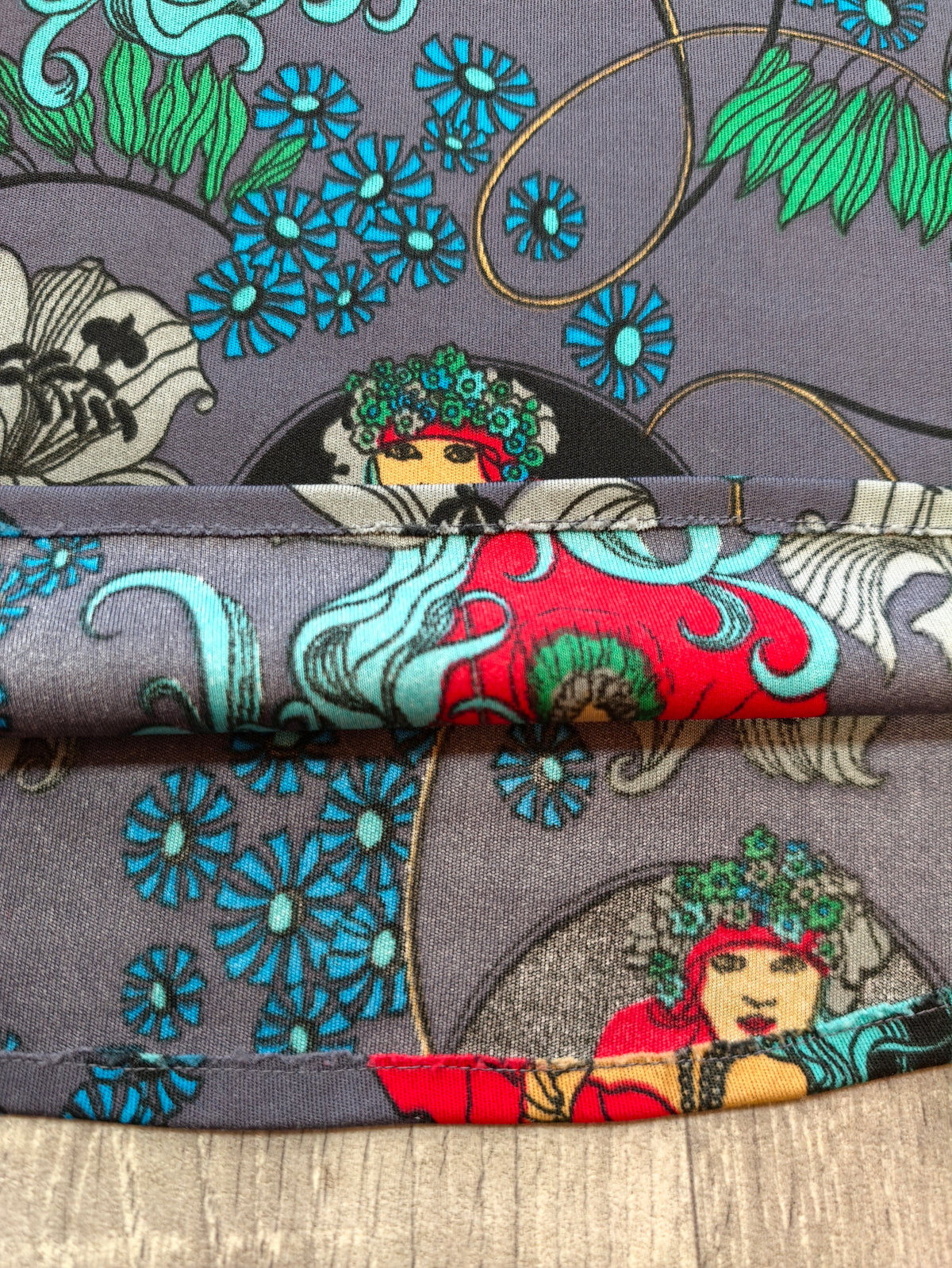 1970s Suku San novelty Art Nouveau print halter neck maxi dress & jacket - XS/S/6/8