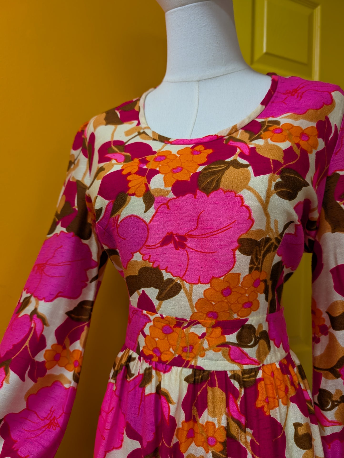 60s/70s psychedelic maxi dress - M/12/14