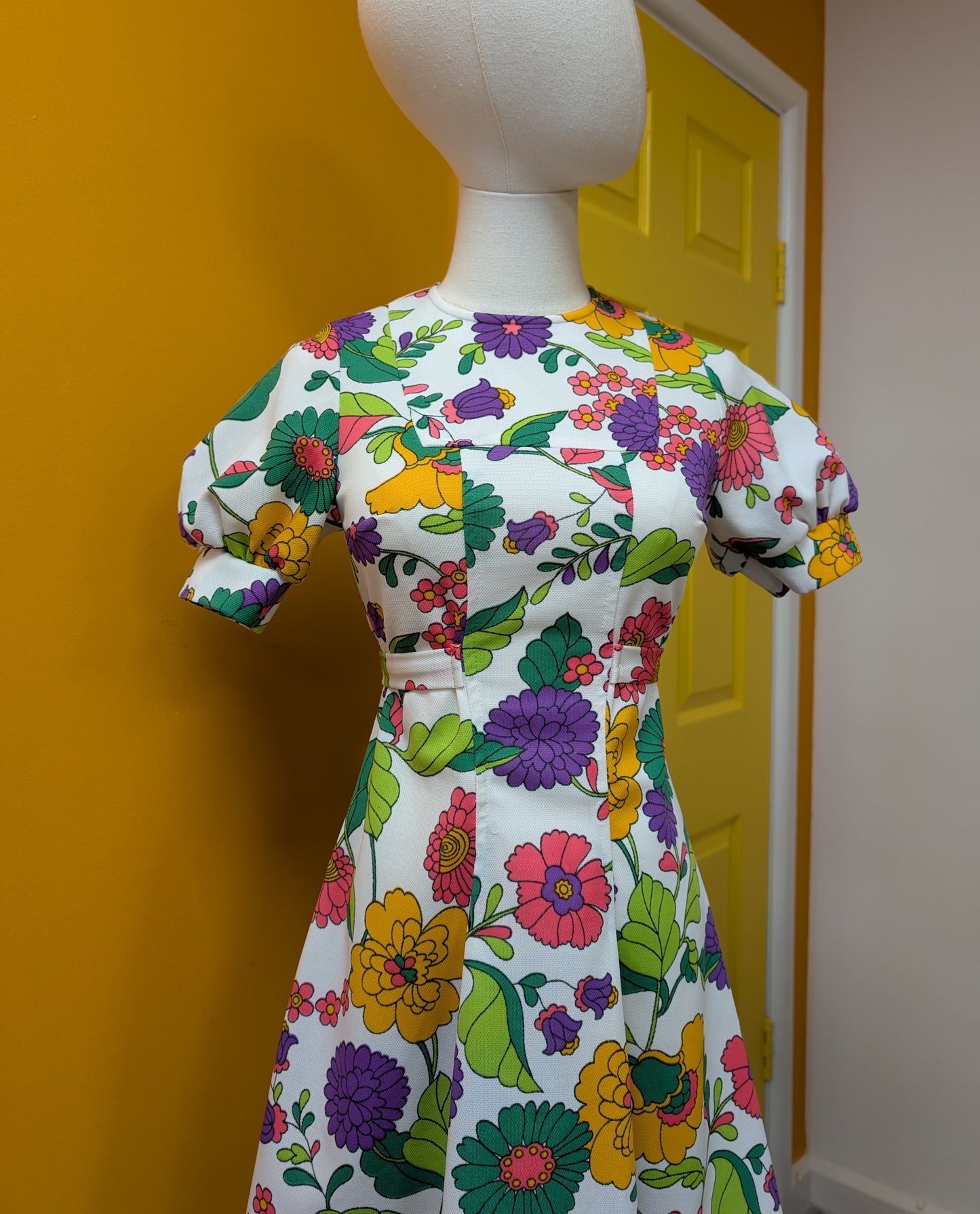 1960s floral mini dress - XS/6