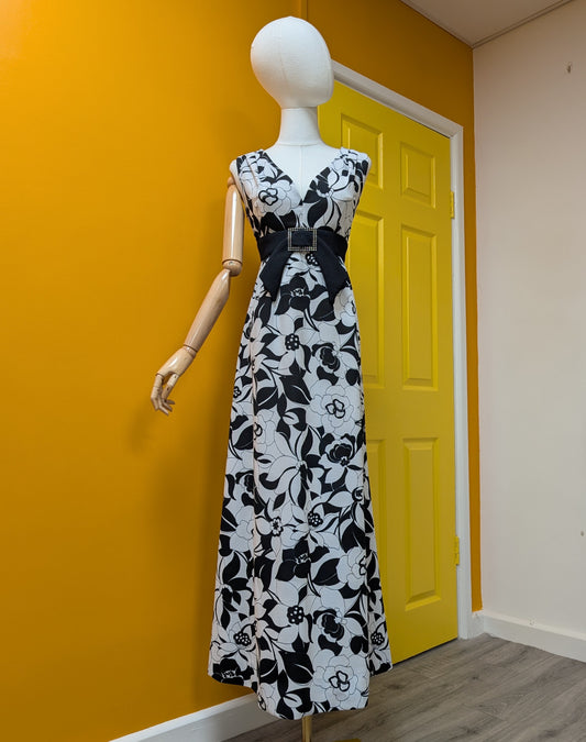 60s/70s Jerseyfield floral maxi dress - Size 10/12