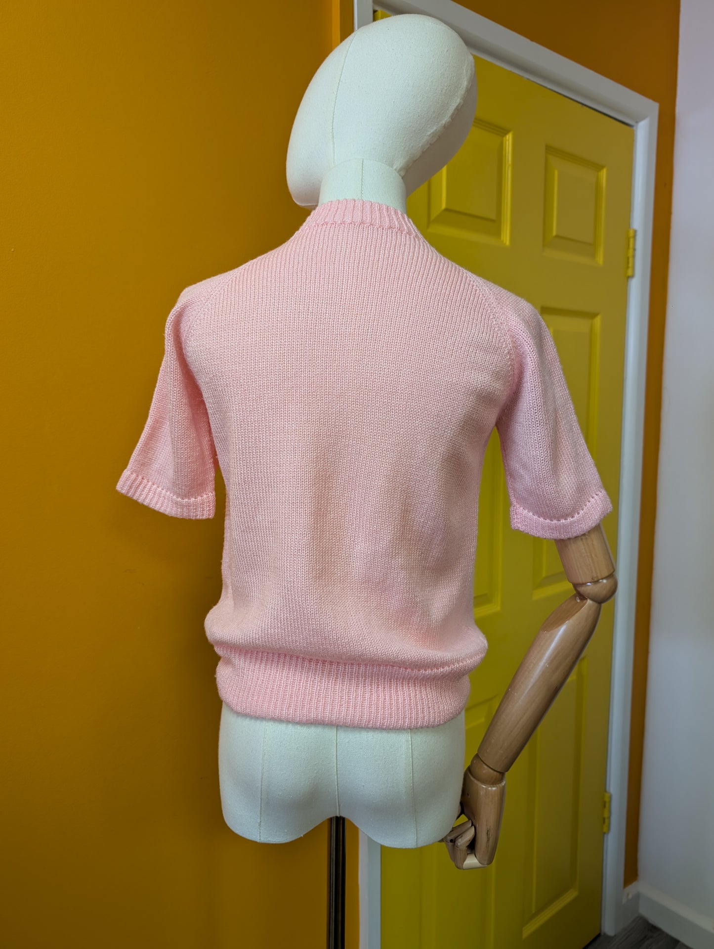 Hand knitted pink jumper - XS/S