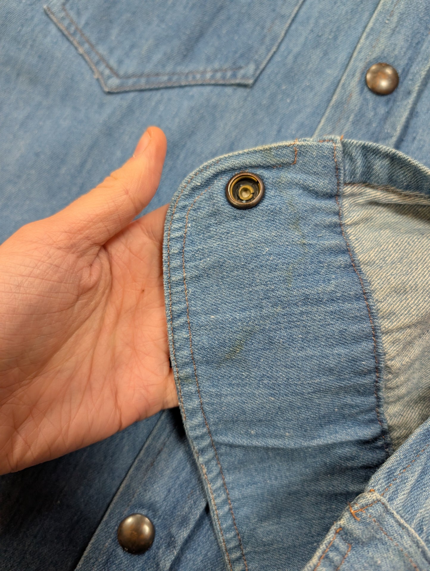 1970s Experience embroidered denim shirt