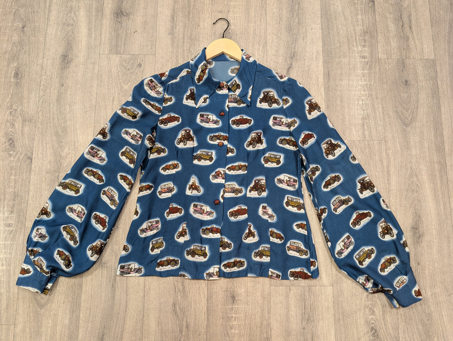 1970s novelty car print shirt - M/12