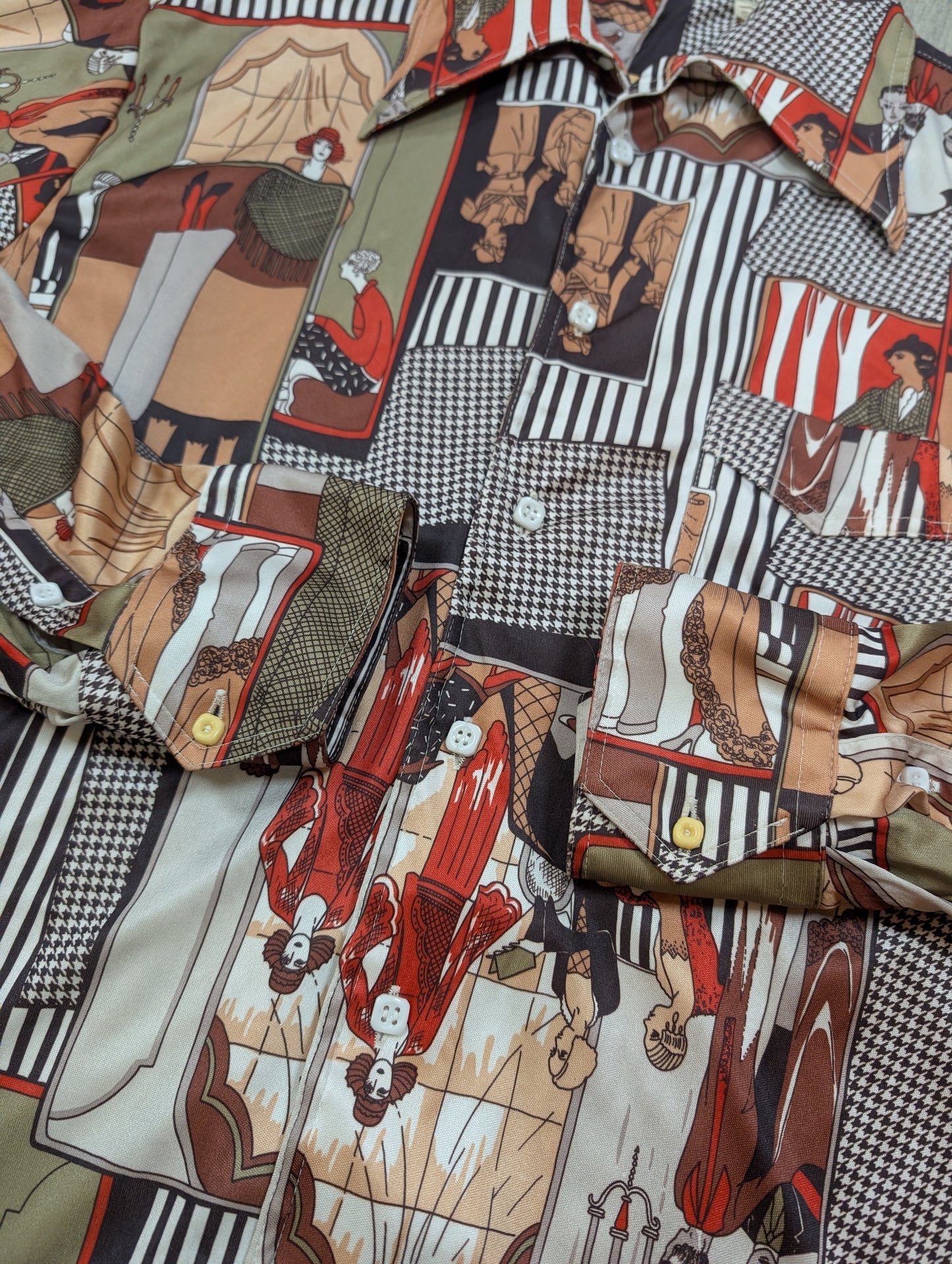 1970s Art Deco novelty print shirt