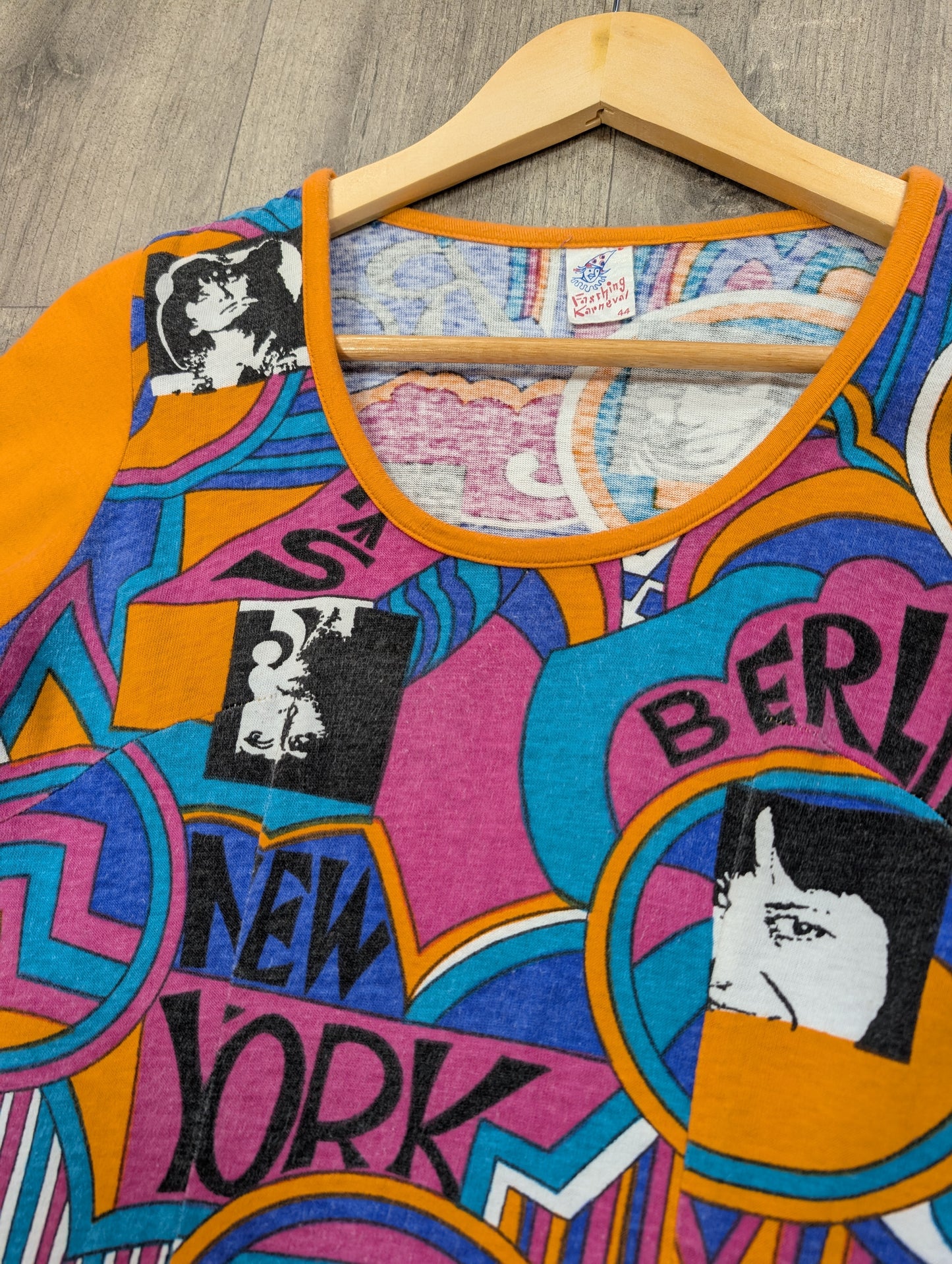 1970s Fasching Karneval novelty print cotton mini dress - XS/S