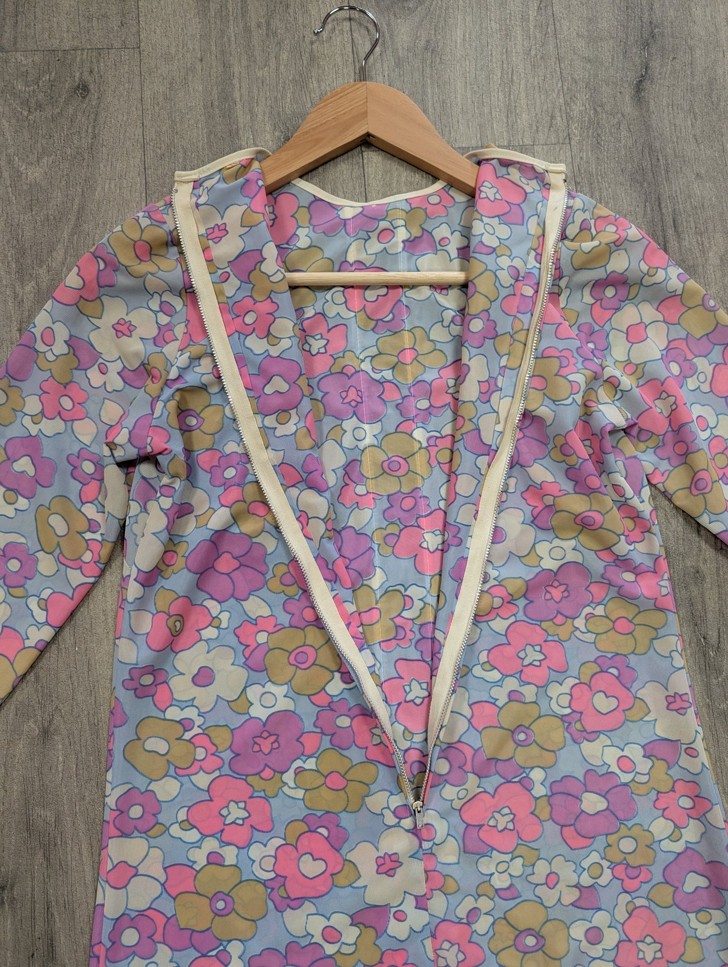 1960s psychedelic floral mini dress - XS/S/6/8