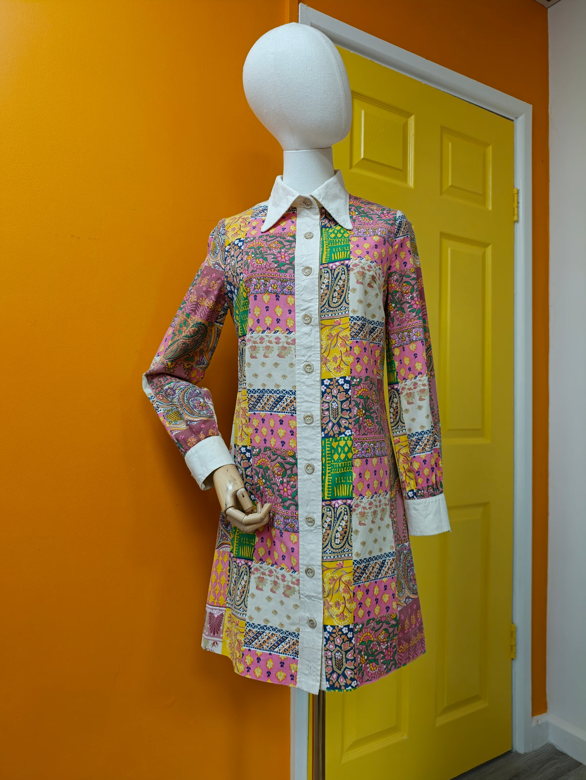 1960s John Marks patchwork print dress - S/10