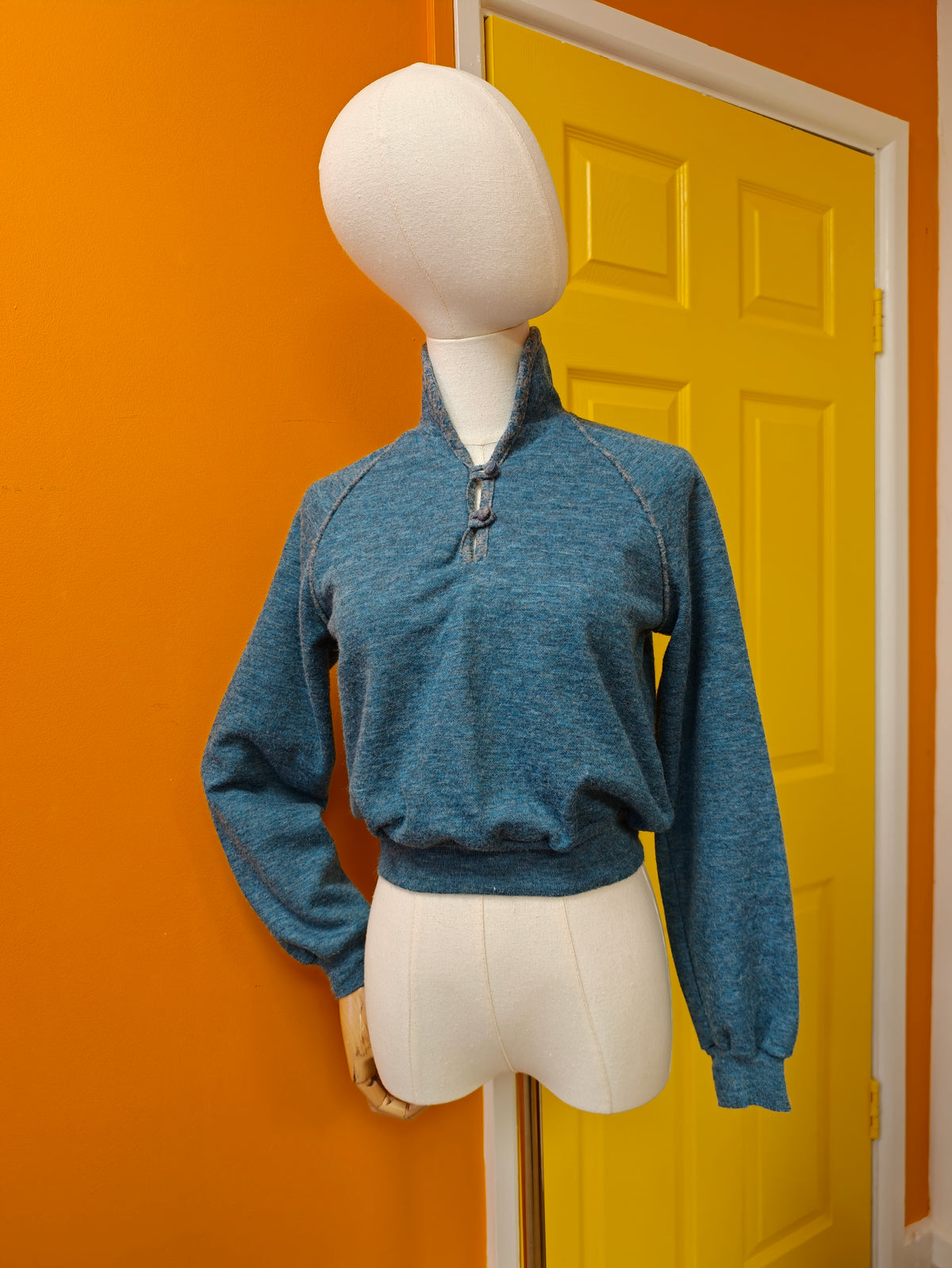 1970s Cathy Sue blue jumper - XS/S