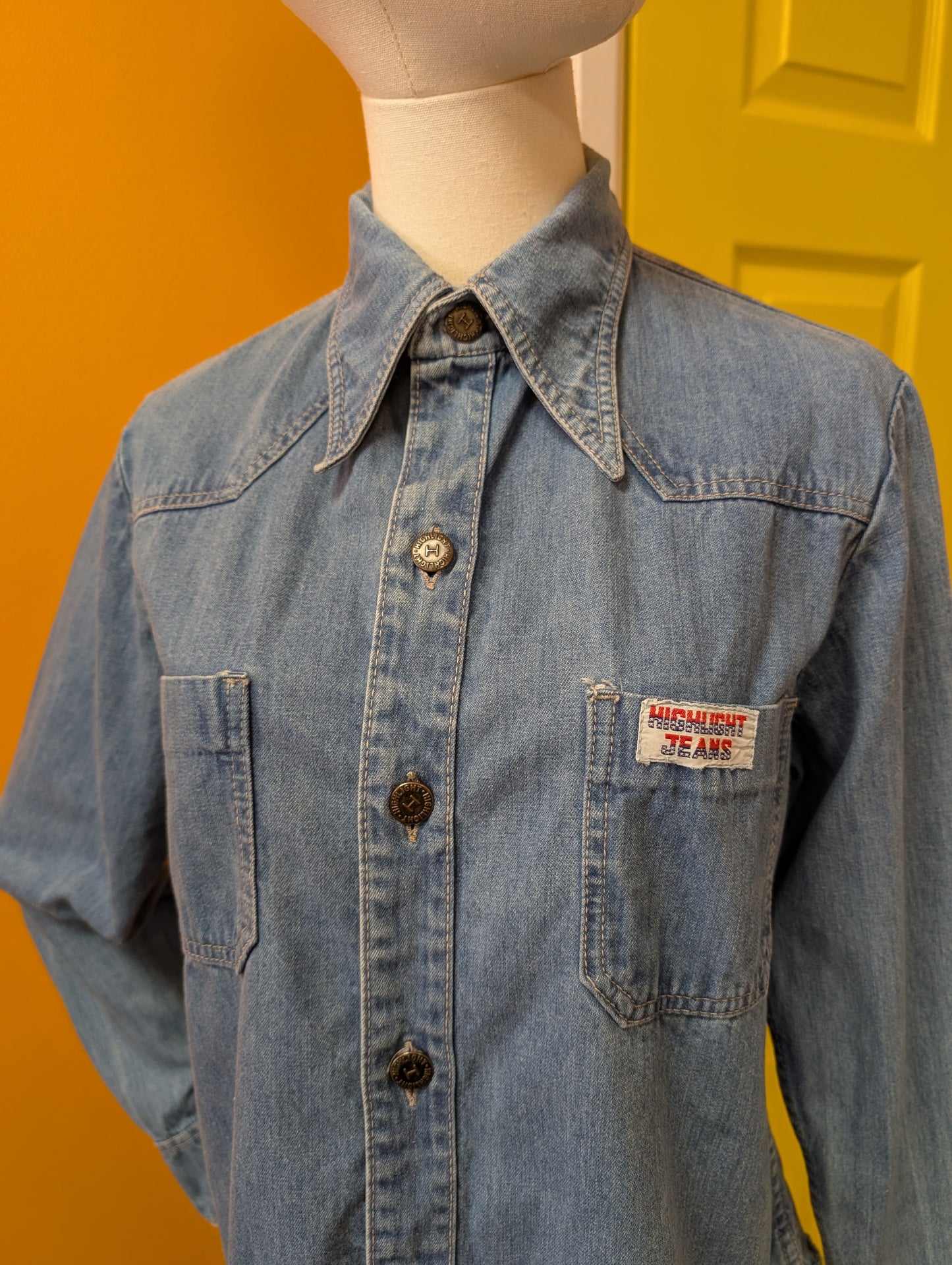 1970s Highlight Jeans denim shirt - M