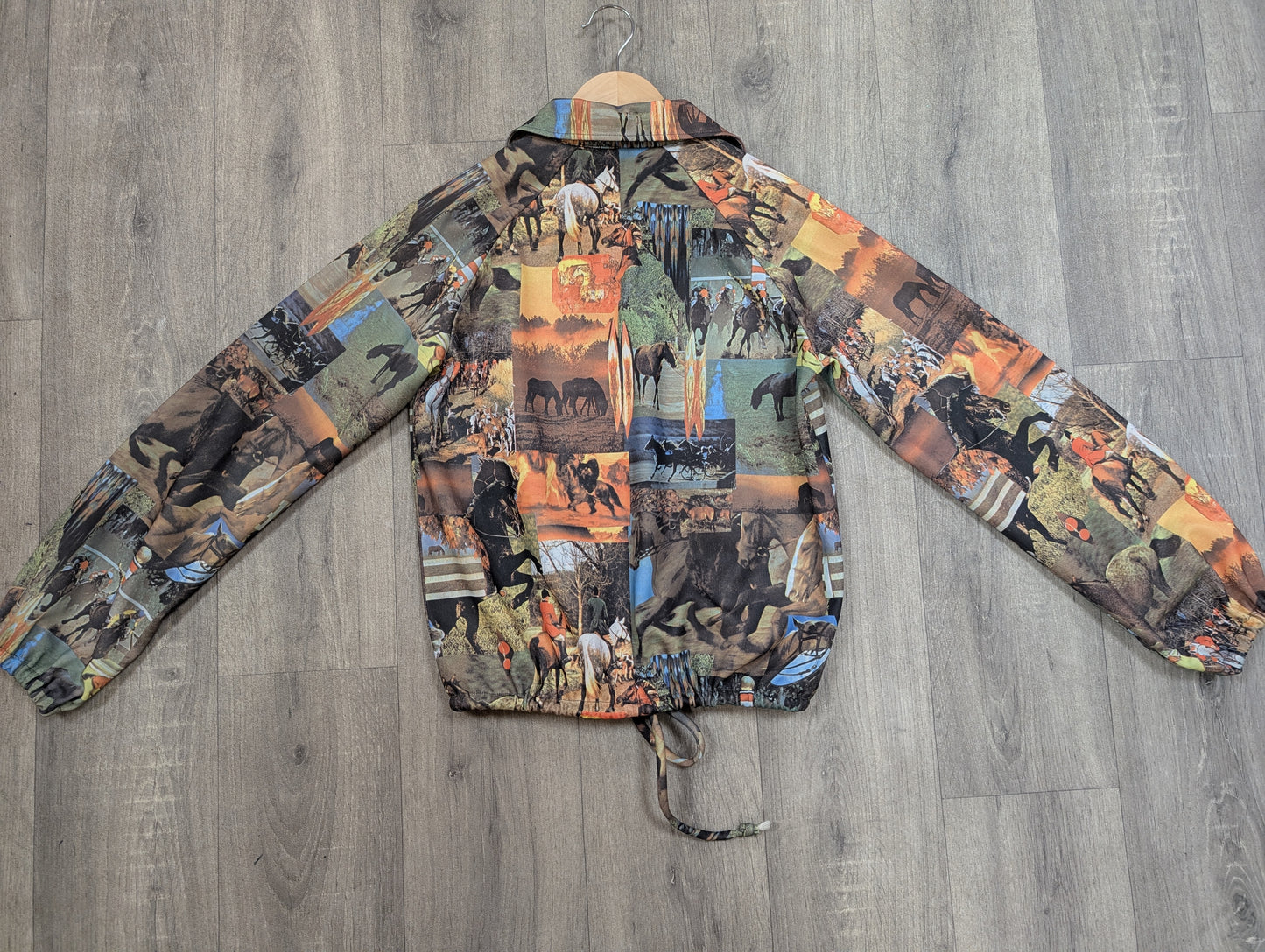 1970s horse print top - S/8/10