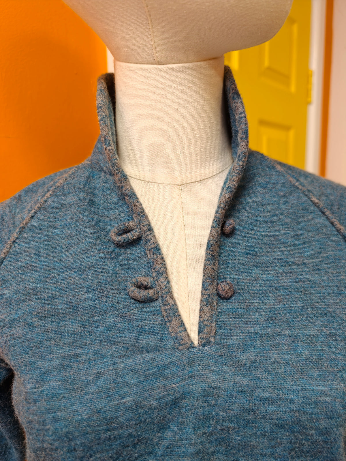 1970s Cathy Sue blue jumper - XS/S