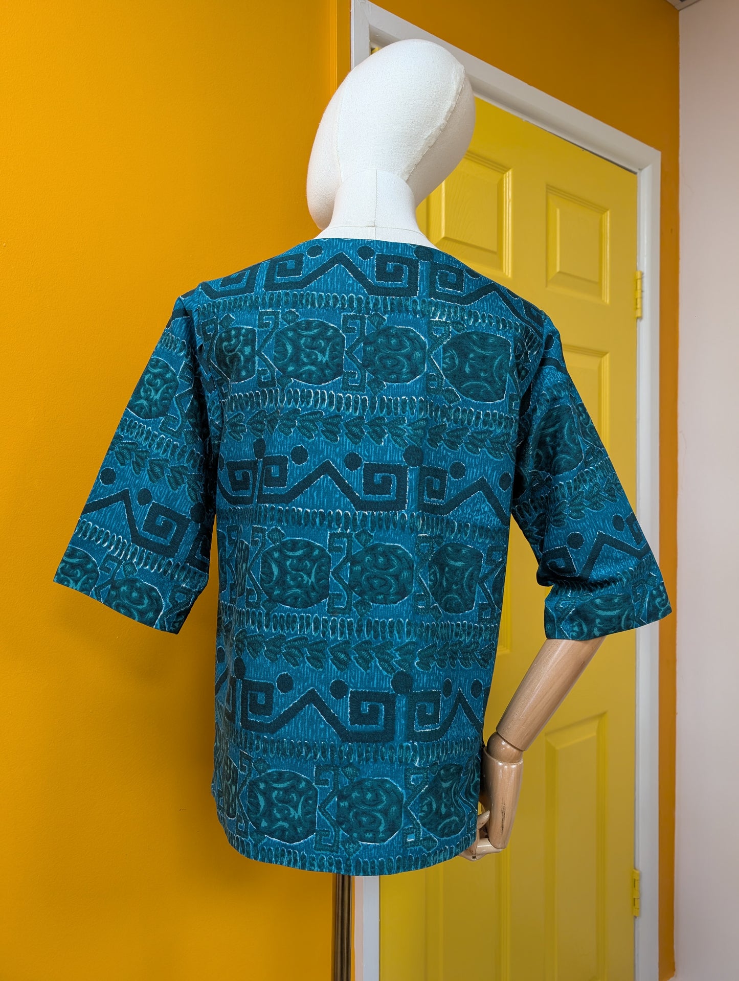 50s/60s Jolanda Capri abstract print top - XS/S