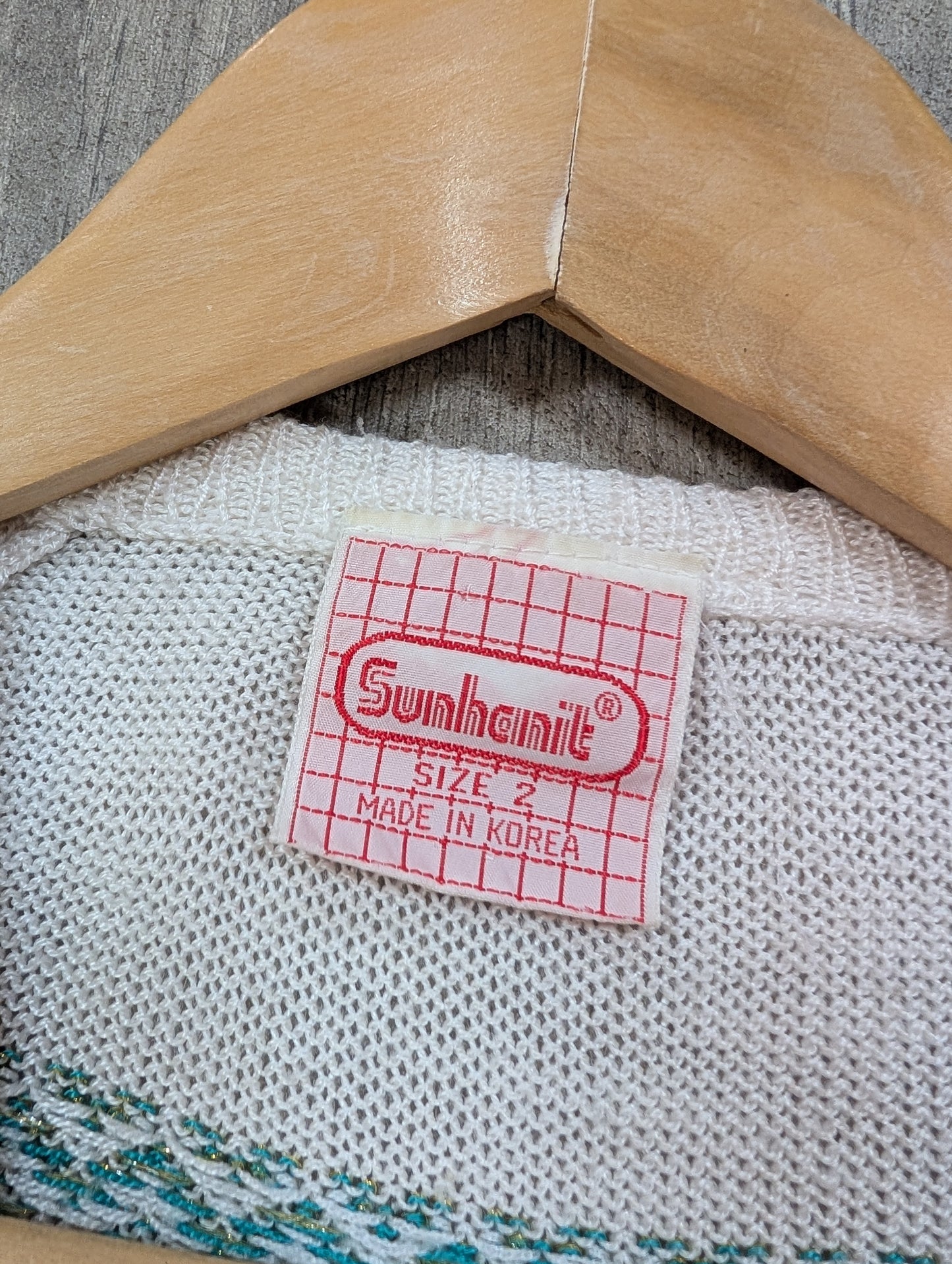 1980s Sunhanit knitted acrylic & lurex 2 piece - XS/S