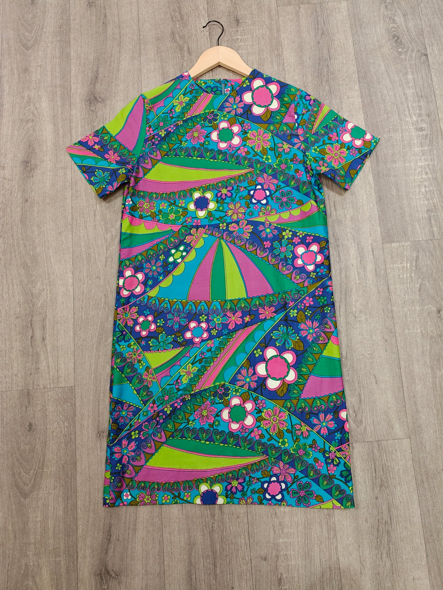1960s psychedelic cotton dress - XS/S