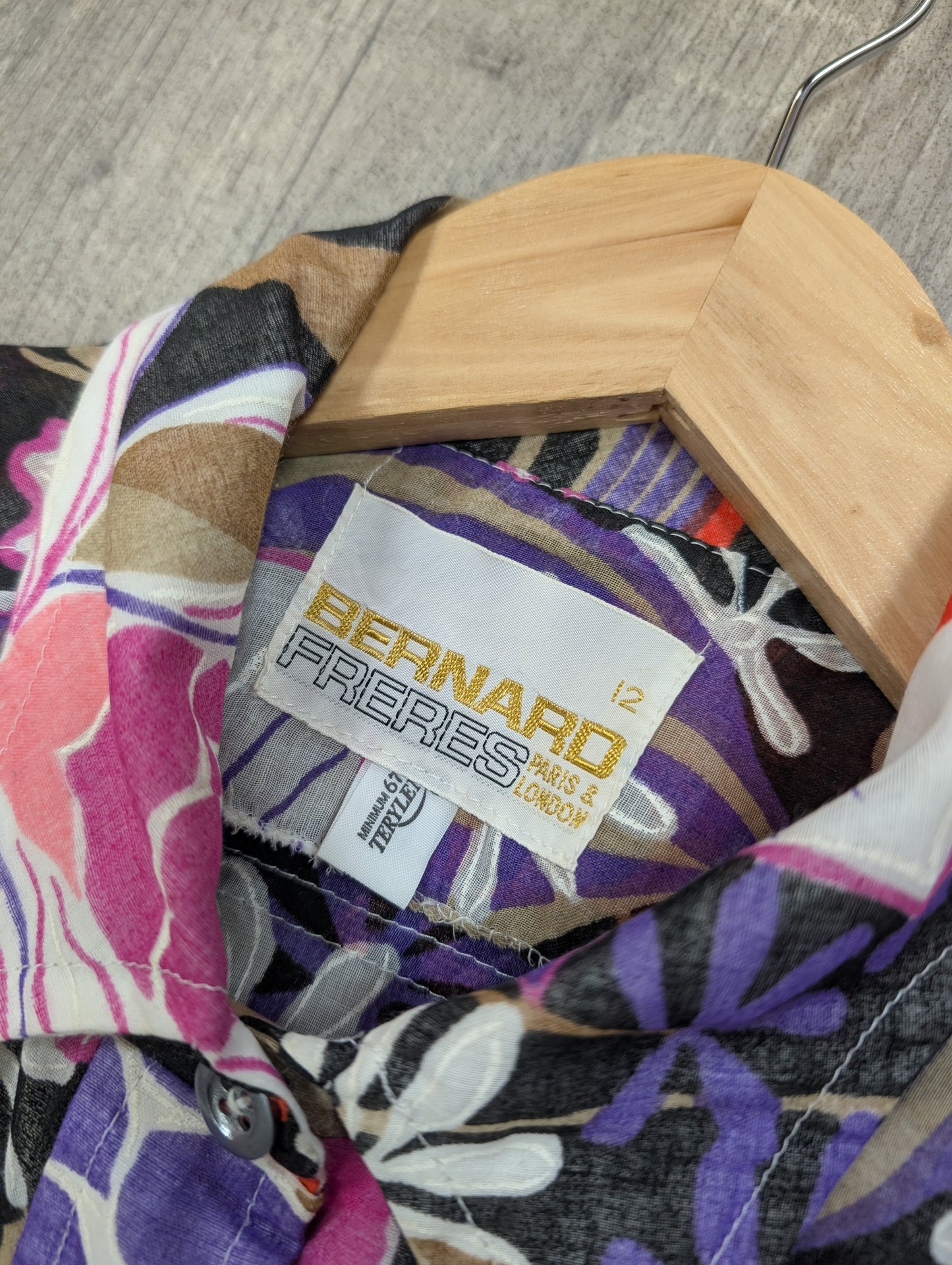 1970s Bernard Freres floral dress - M