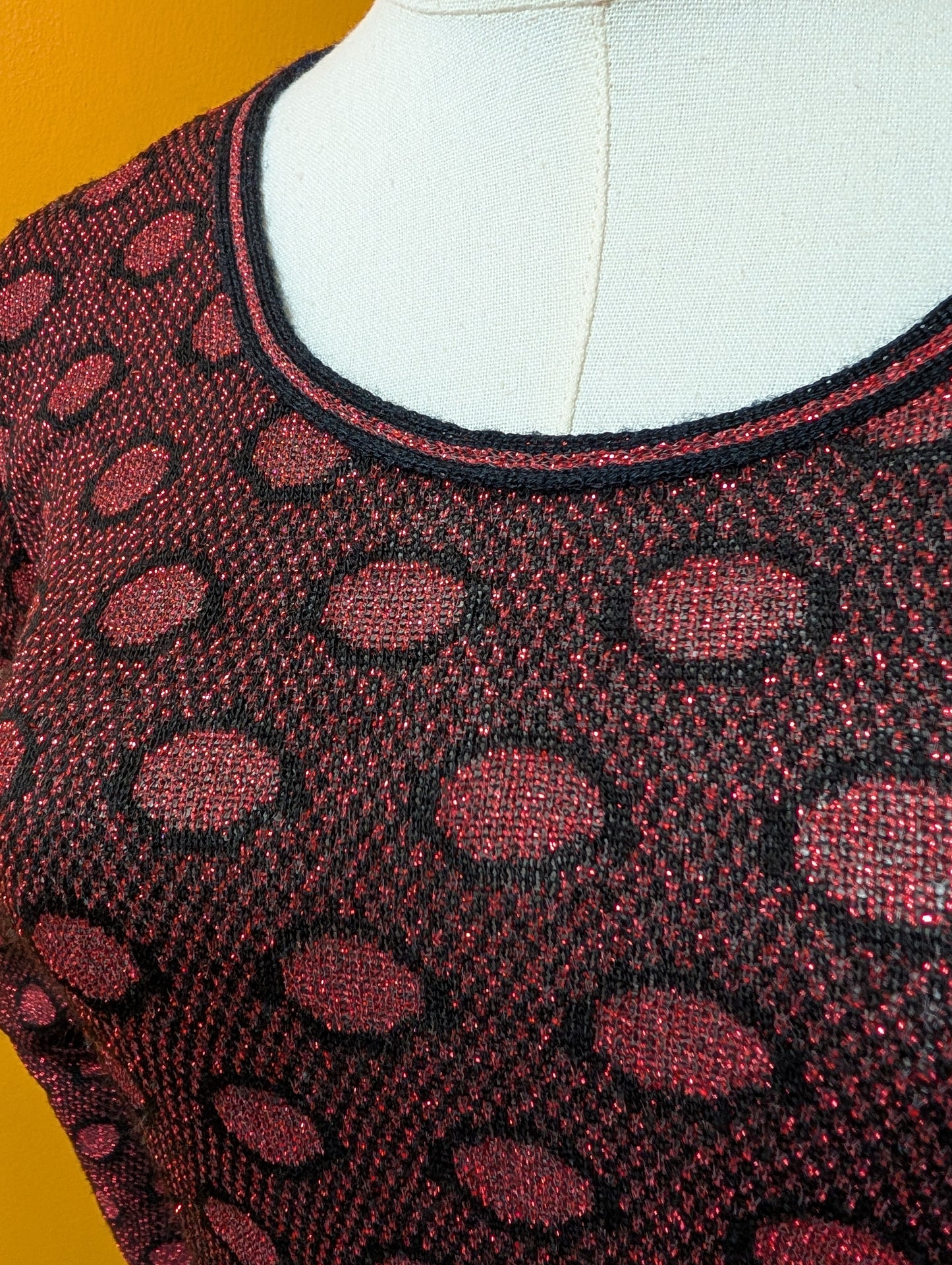 1970s Richard Shops lurex long sleeve t-shirt - S/M