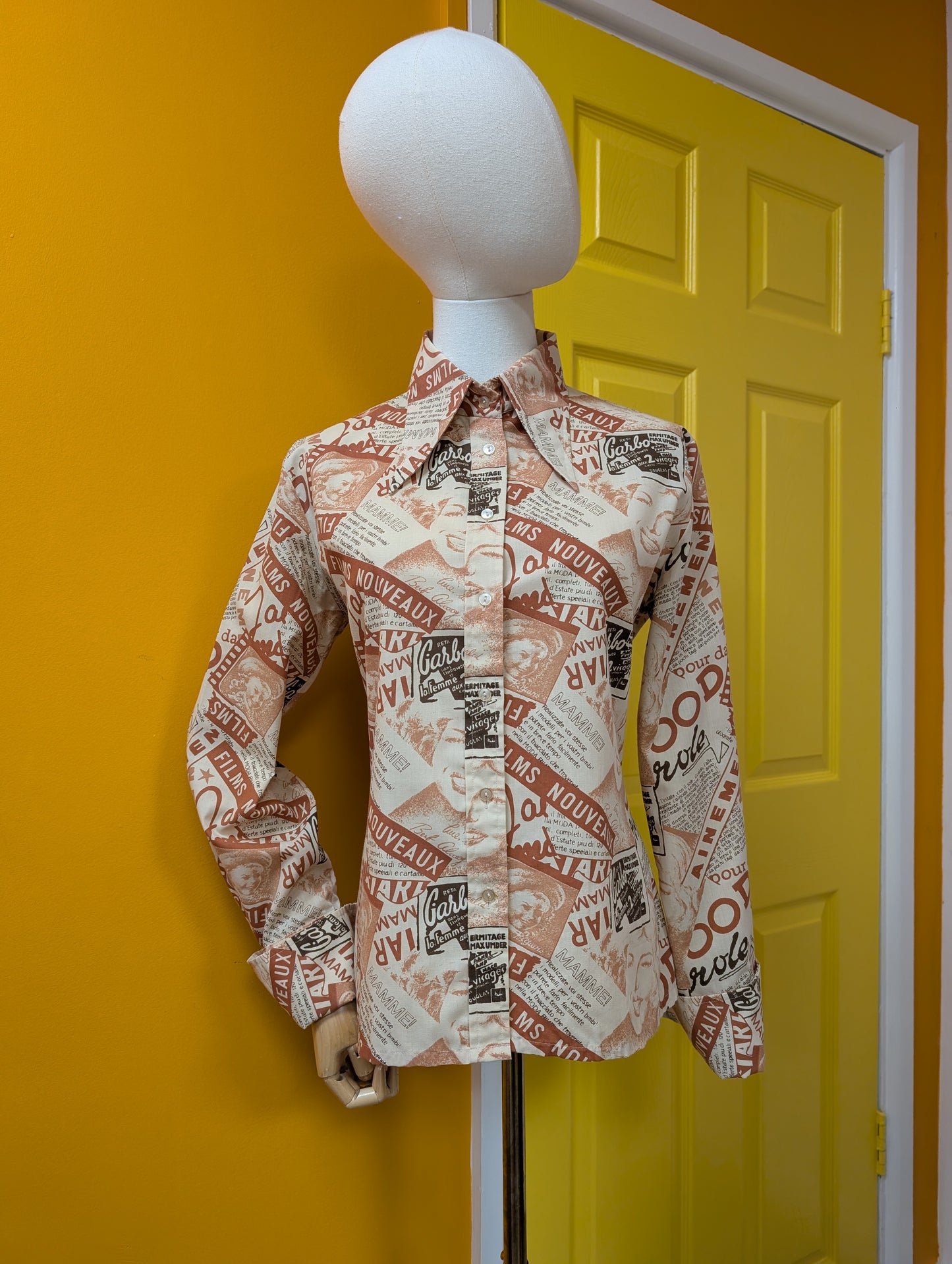 1970s Lisa Jane novelty movie print shirt - M/L