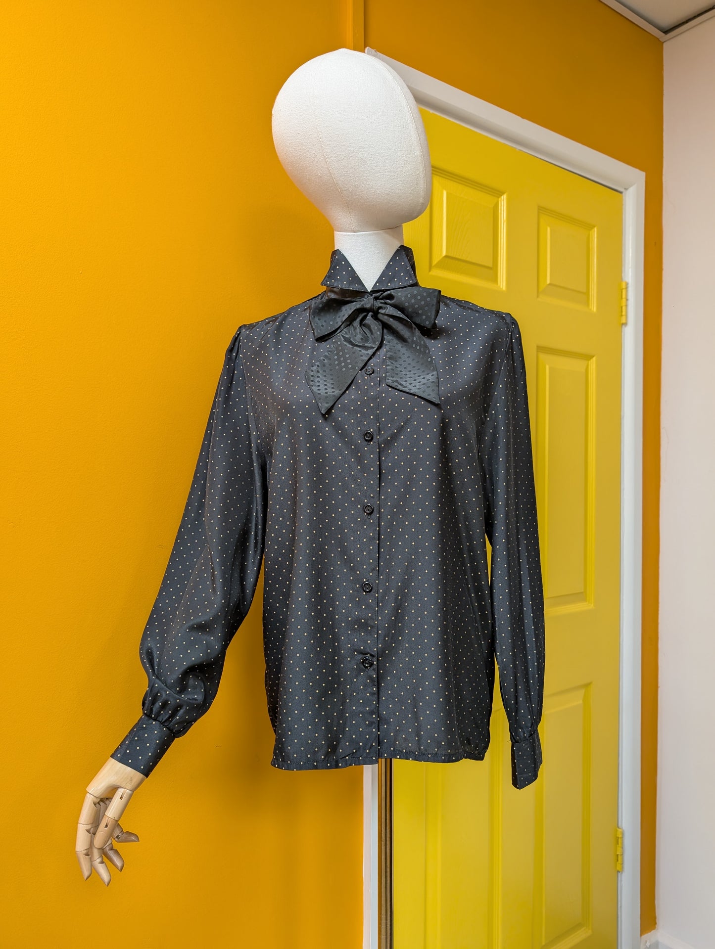 1980s Peepers blouse with neck tie - S/M