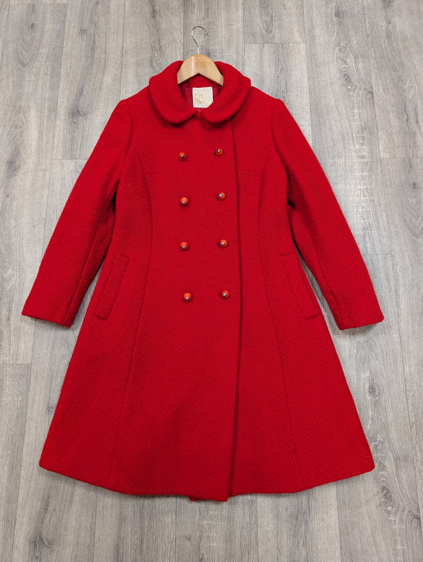 1960s Lee Mason red wool coat - S