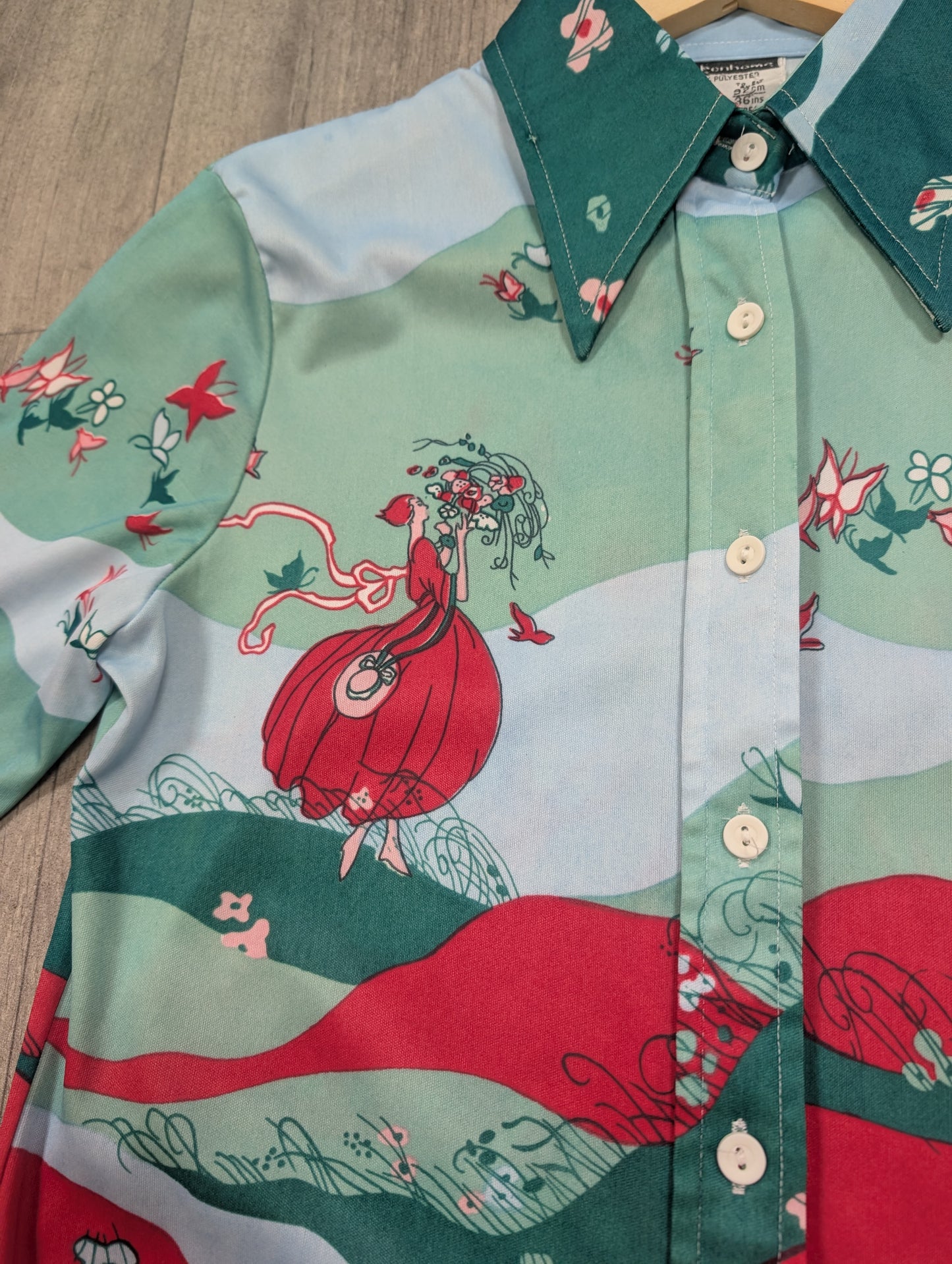 1970s Debenhams novelty print shirt - S