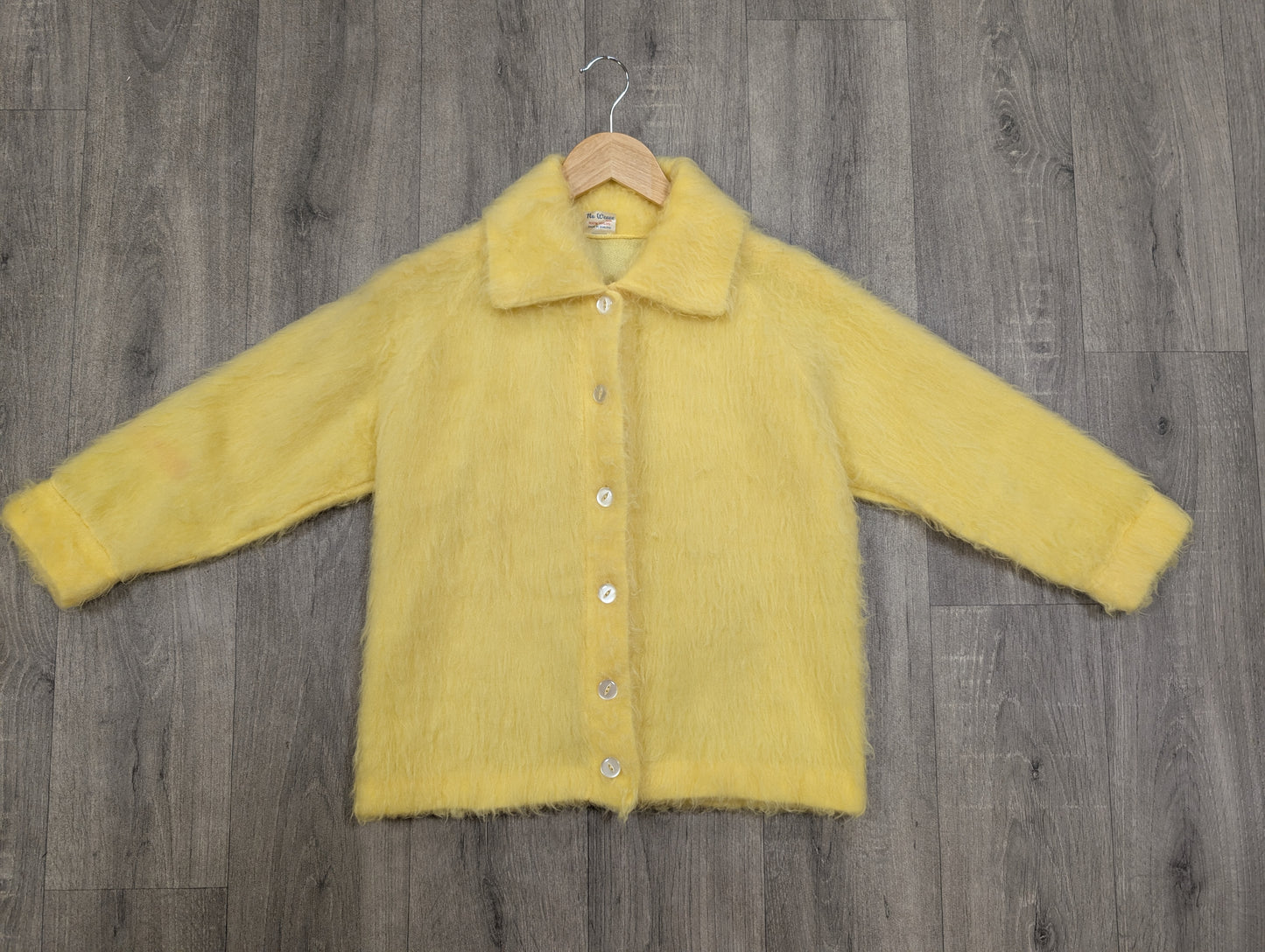 1960s Nu Weave yellow nylon cardigan/jacket - S