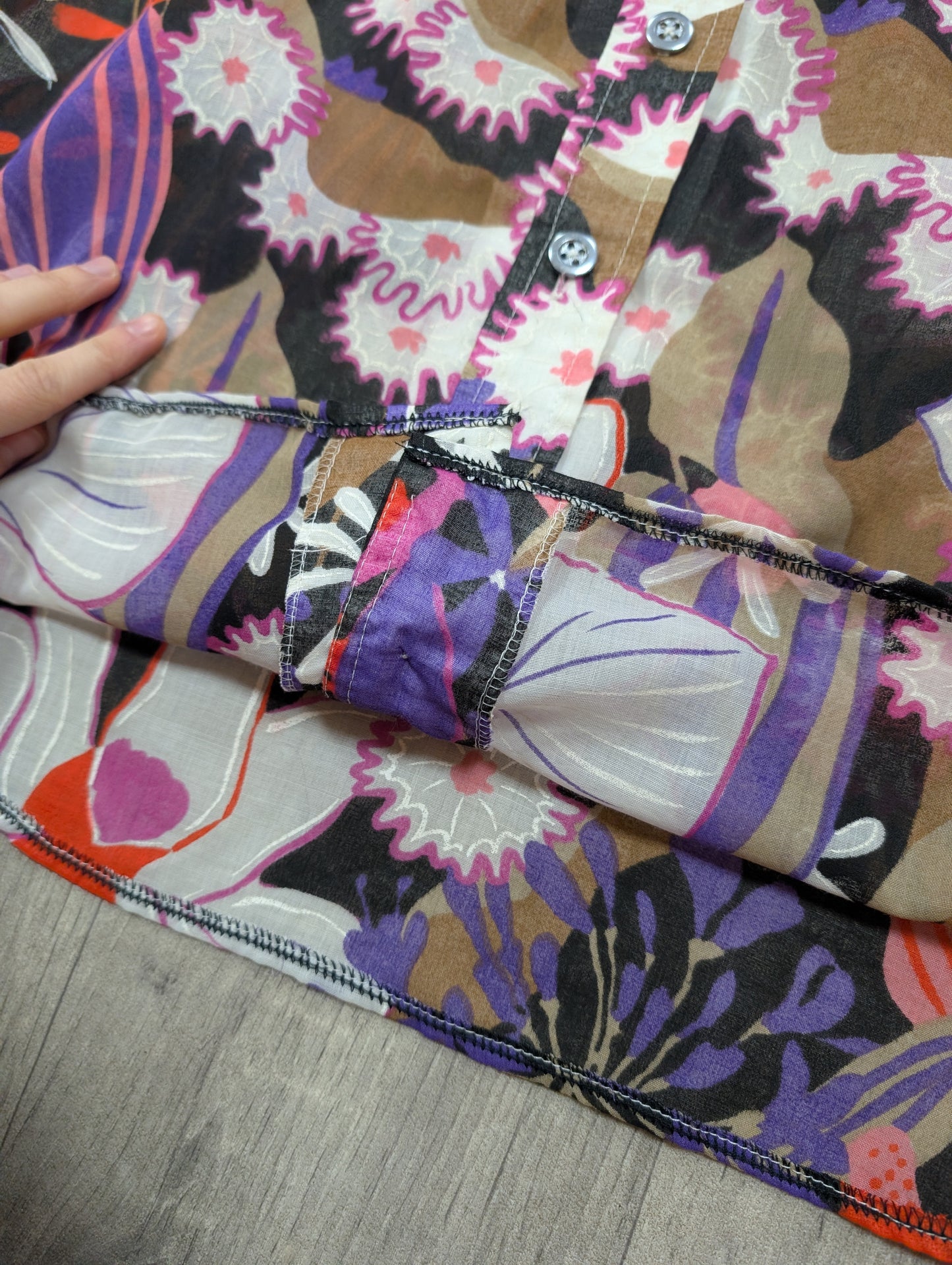 1970s Bernard Freres floral dress - M