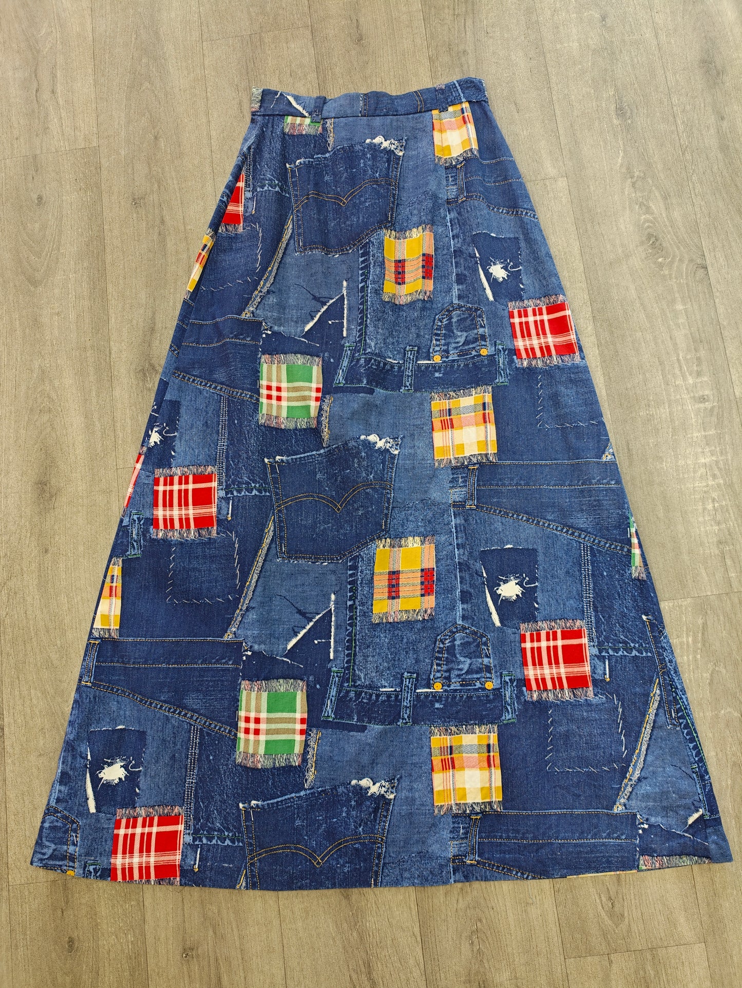 1970s Richard Shops patchwork print skirt - 27" waist