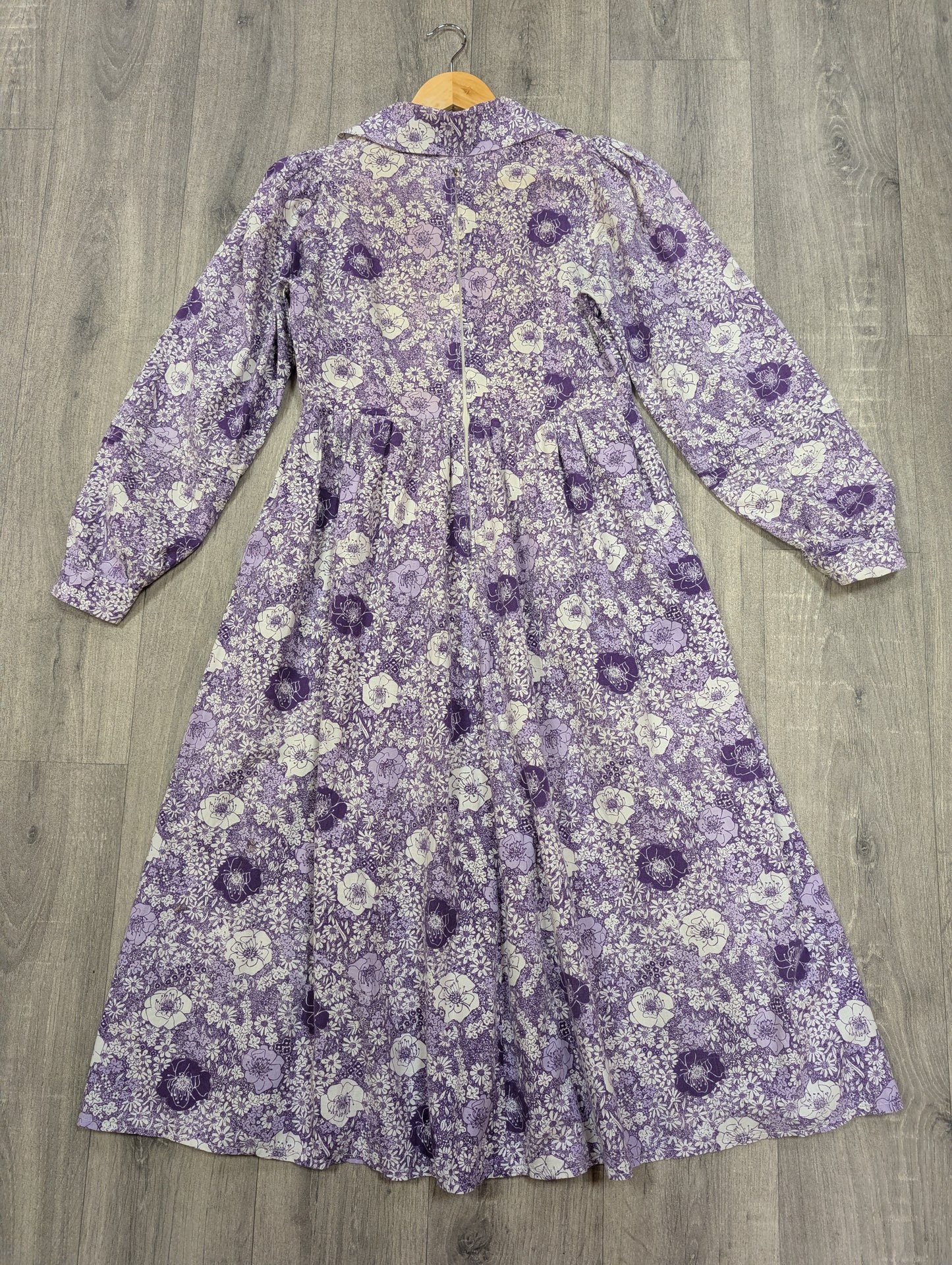 1970s made in Wales Laura Ashley purple floral dress - S/10