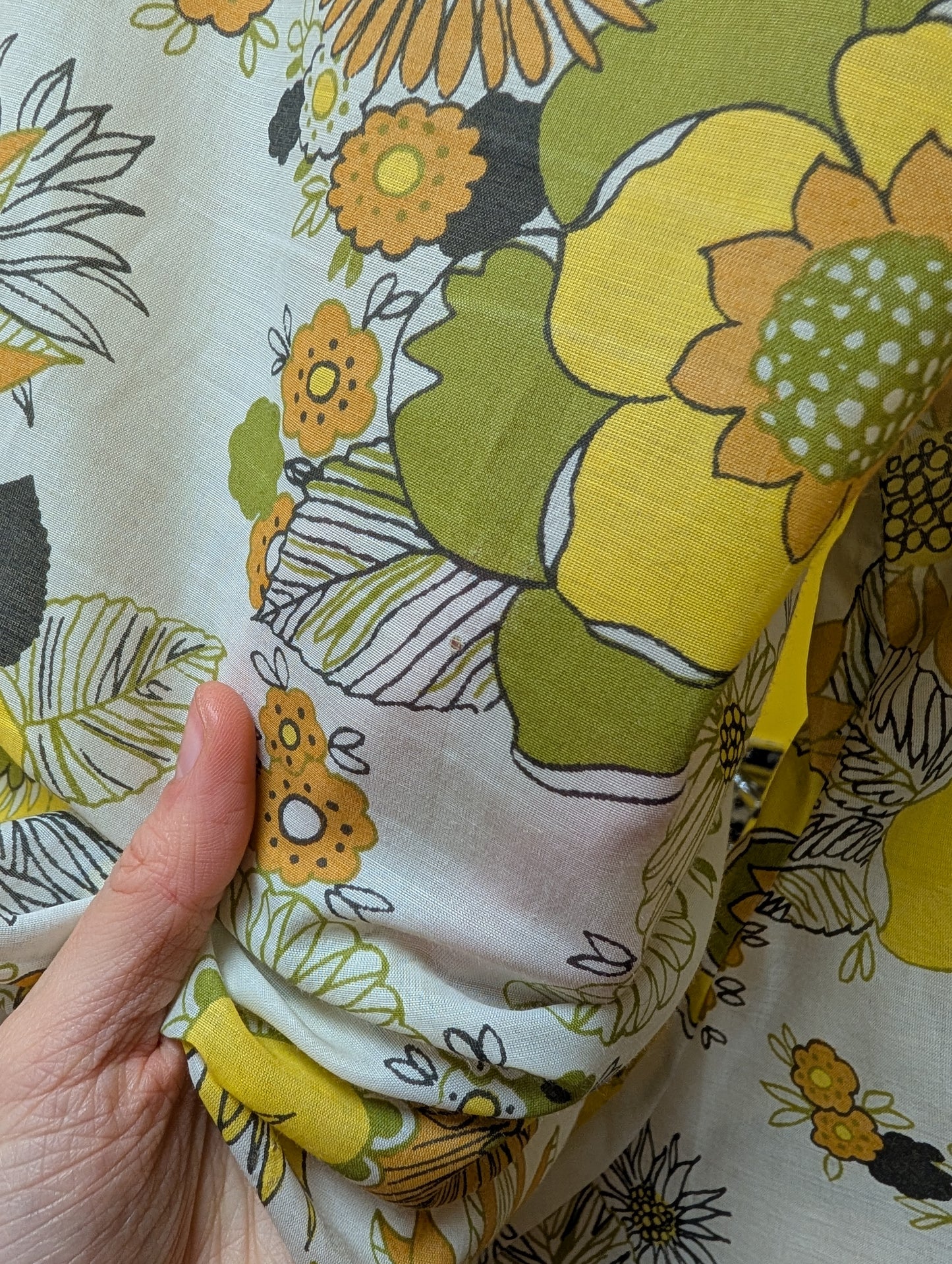 1970s floral dagger collar shirt - M/L