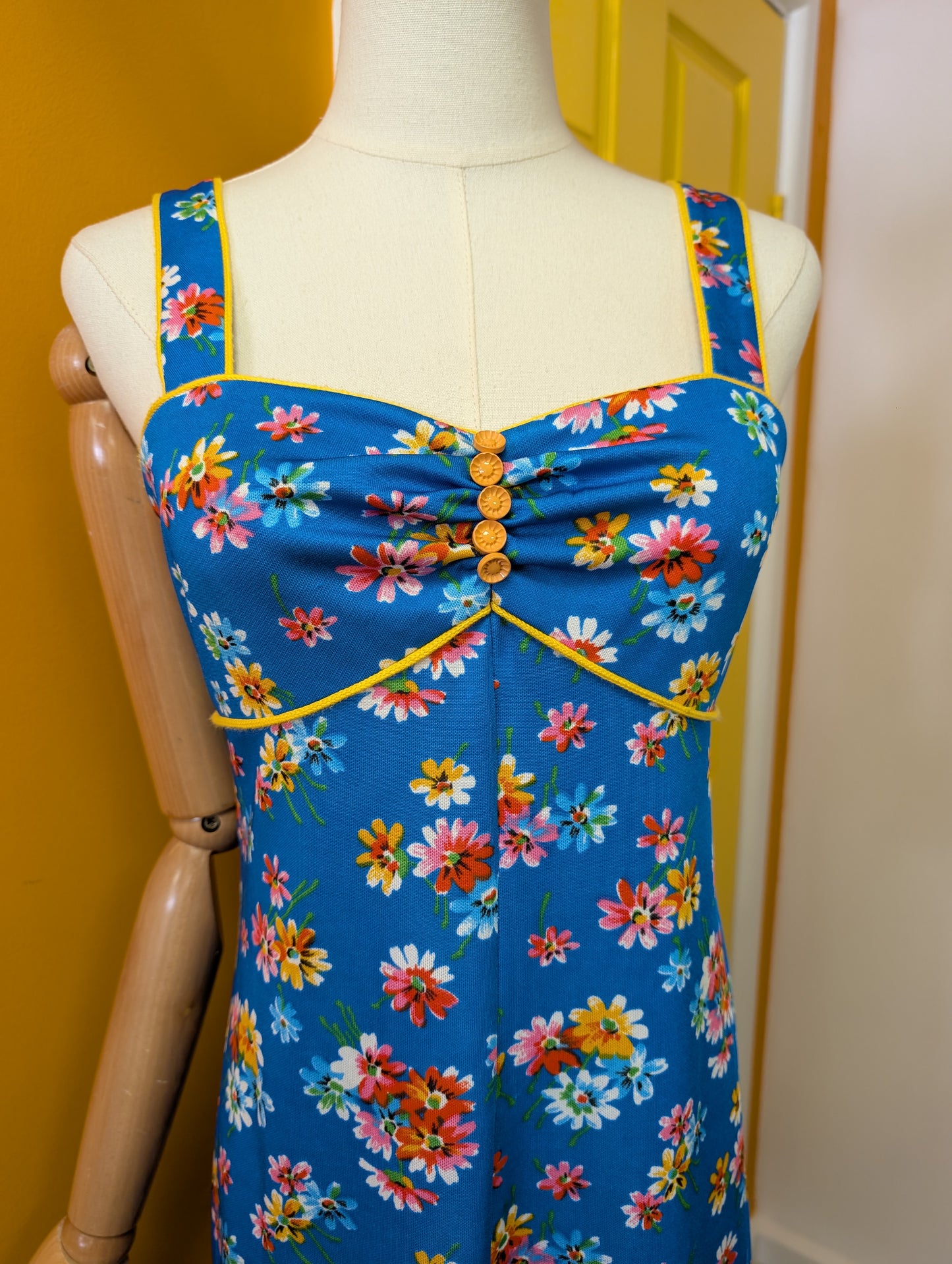 1970s floral maxi dress - S/8