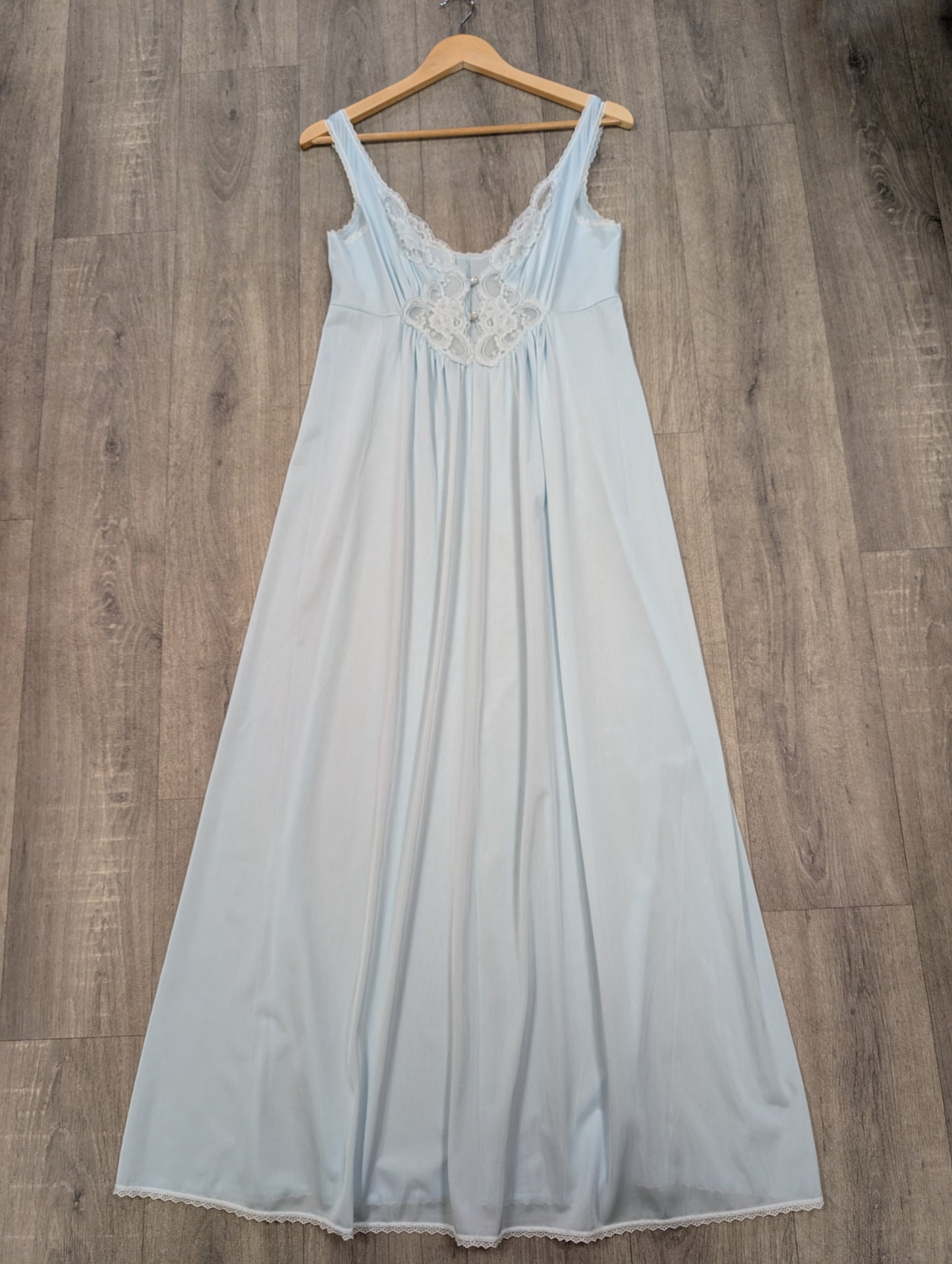 1970s blue nylon nightdress - S/8/10
