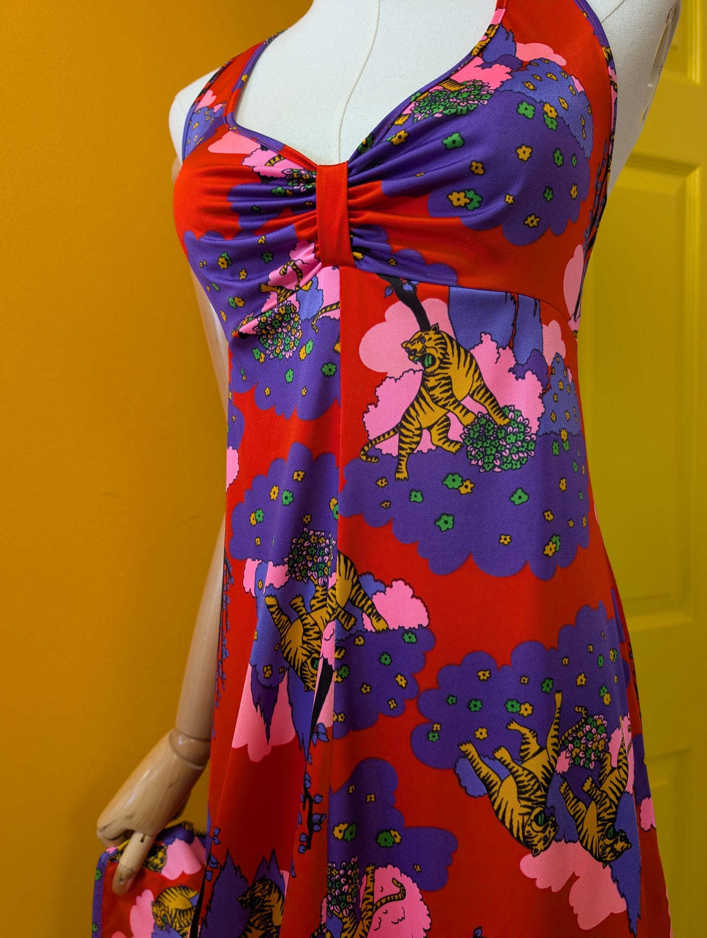 1970s Jantzen novelty tiger print dress - XS